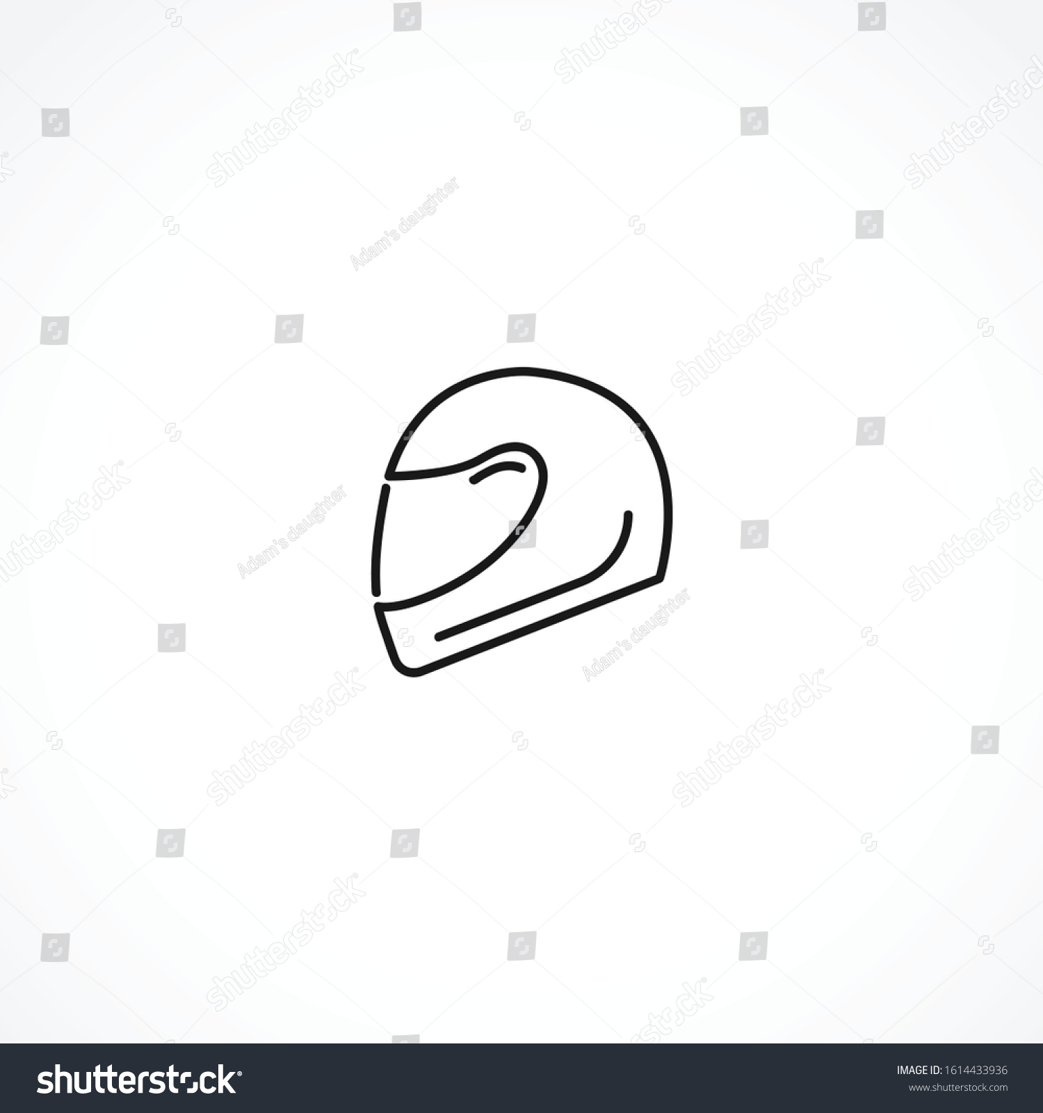 Racing Helmet Icon On White Background Stock Vector (Royalty Free ...