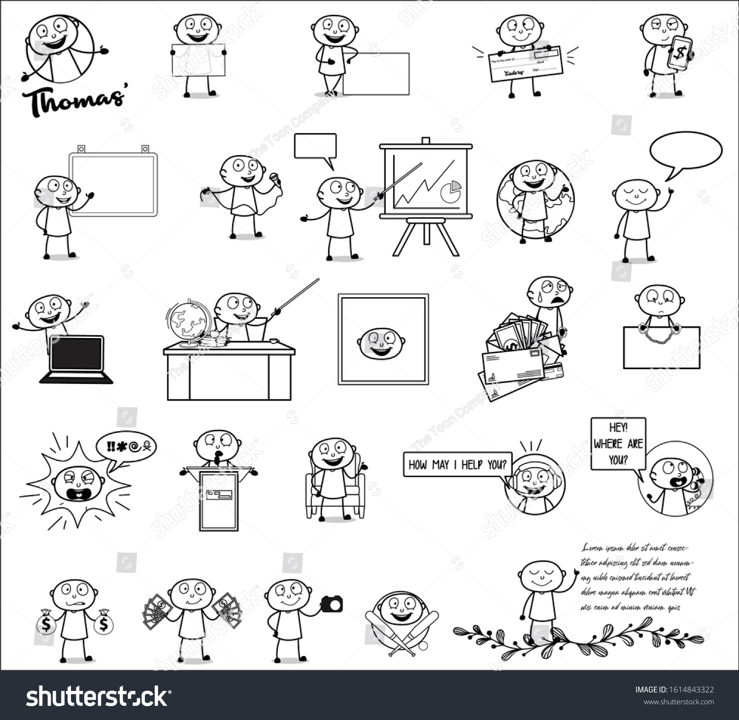 Drawing Art Thief Set Concepts Vector Stock Vector Royalty Free Shutterstock