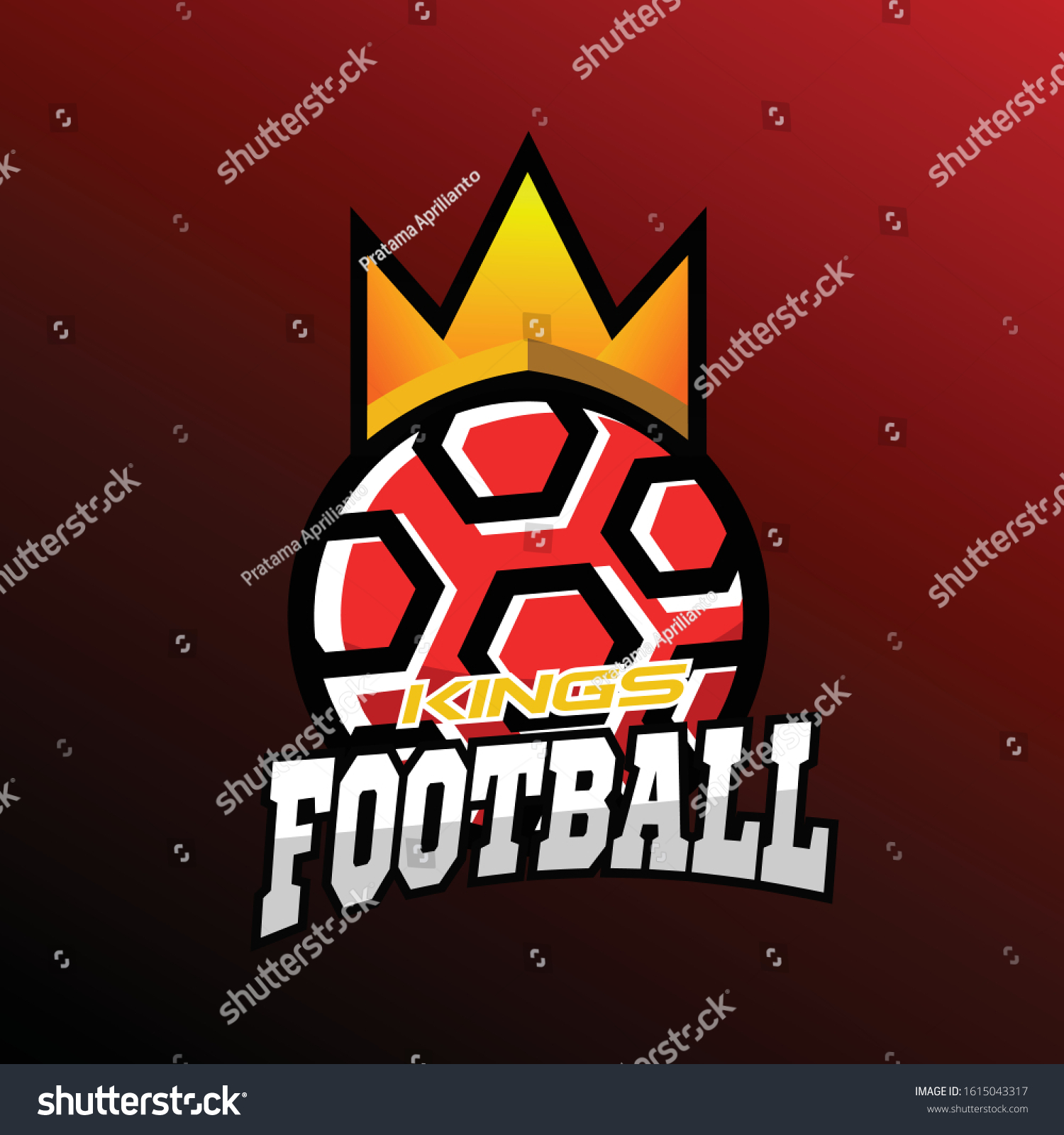 Kings Football Esport Logo Vector Illustration Stock Vector (Royalty ...