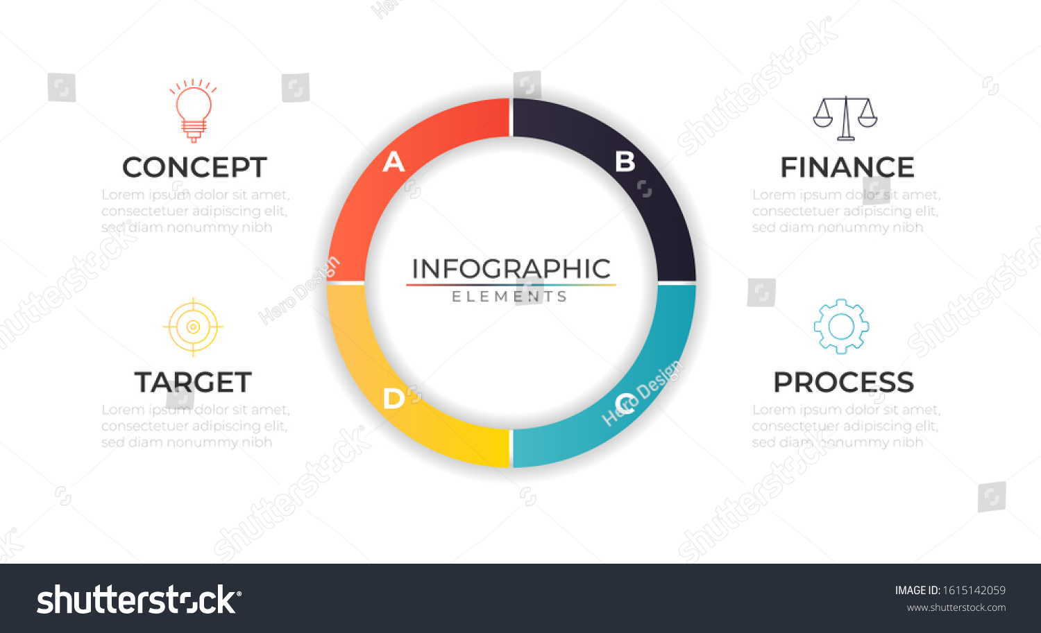 Chart Infographic Design Template Icons 4 Stock Vector (Royalty Free ...