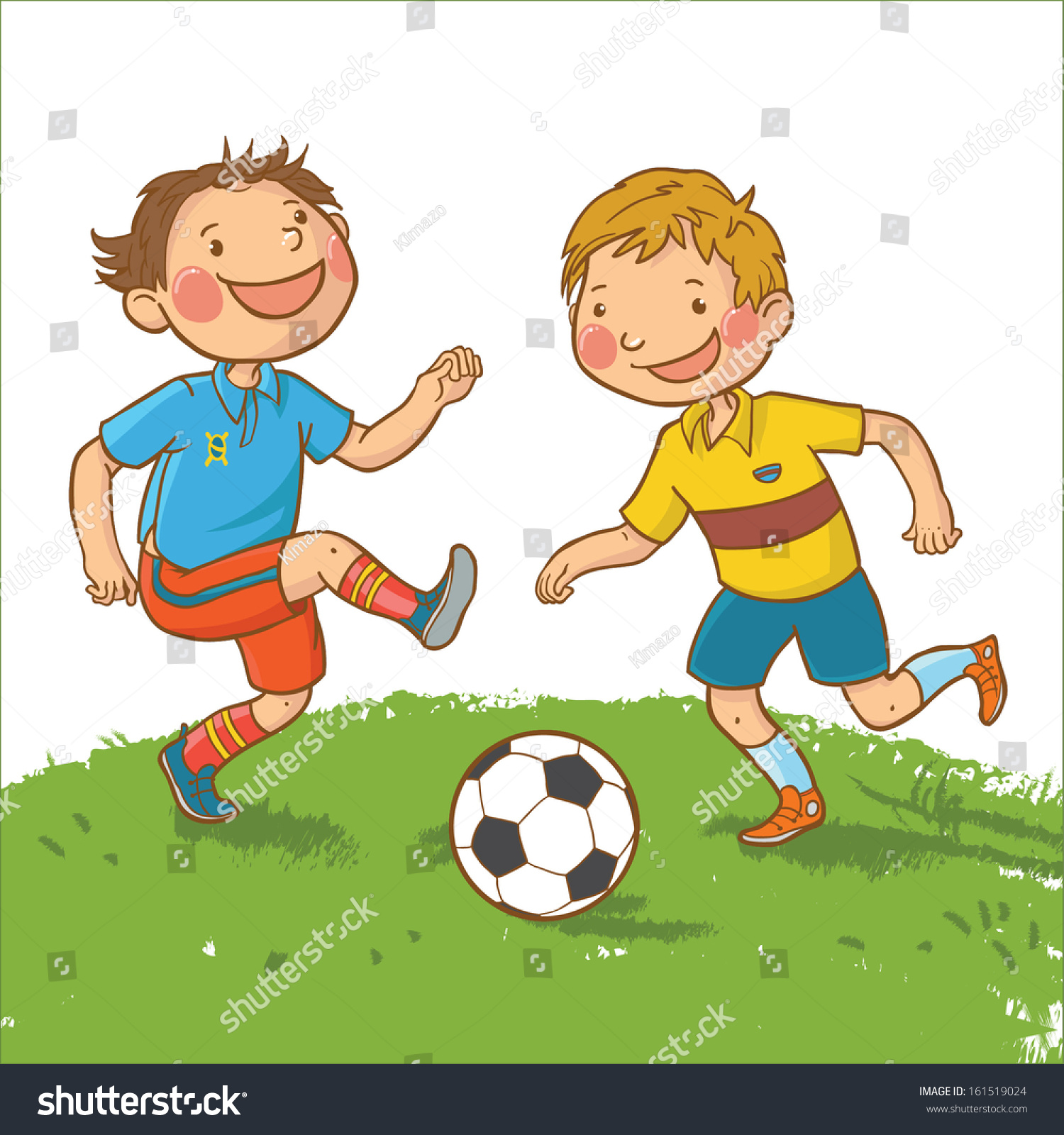 Иллюстрация для детей мальчик играет в футбол