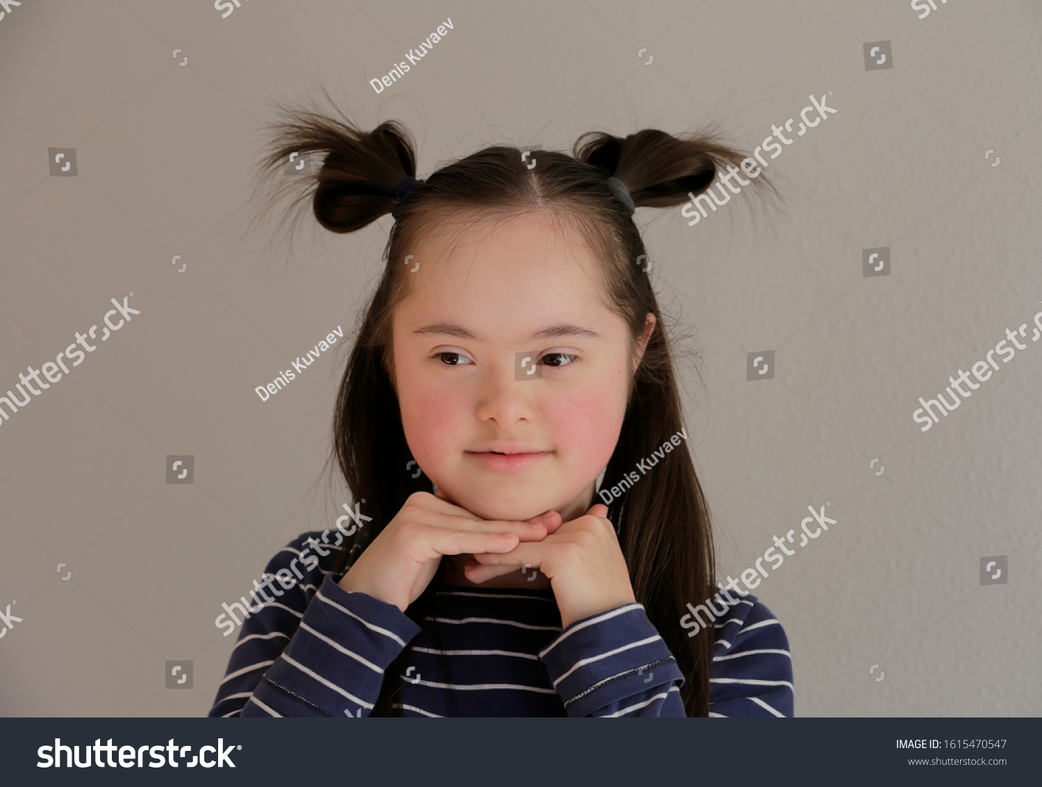 Cute Smiling Down Syndrome Girl On Stock Photo 1615470547 Shutterstock