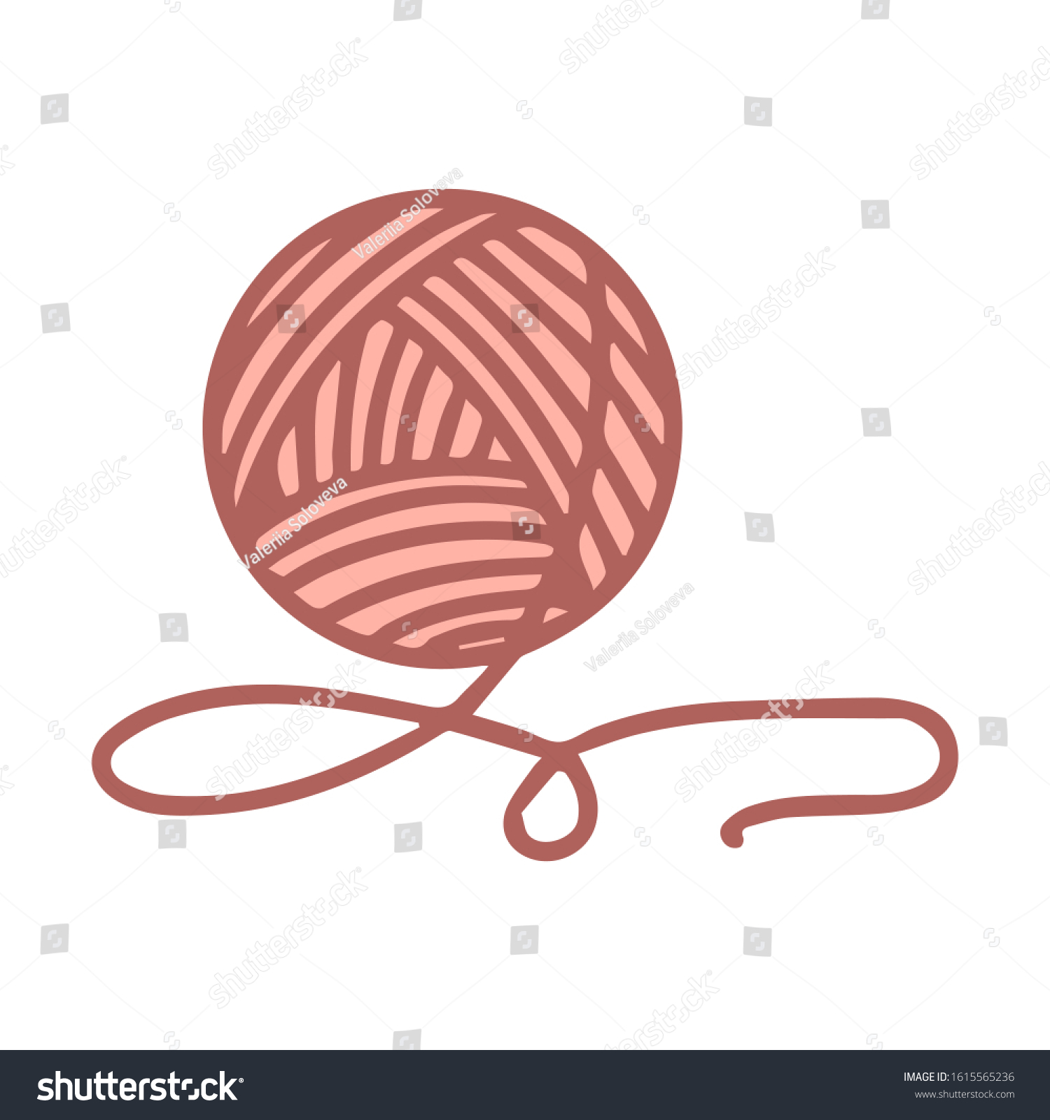 Skein Yarn Knitting Object Handdrawn Isolated Stock Vector (Royalty ...