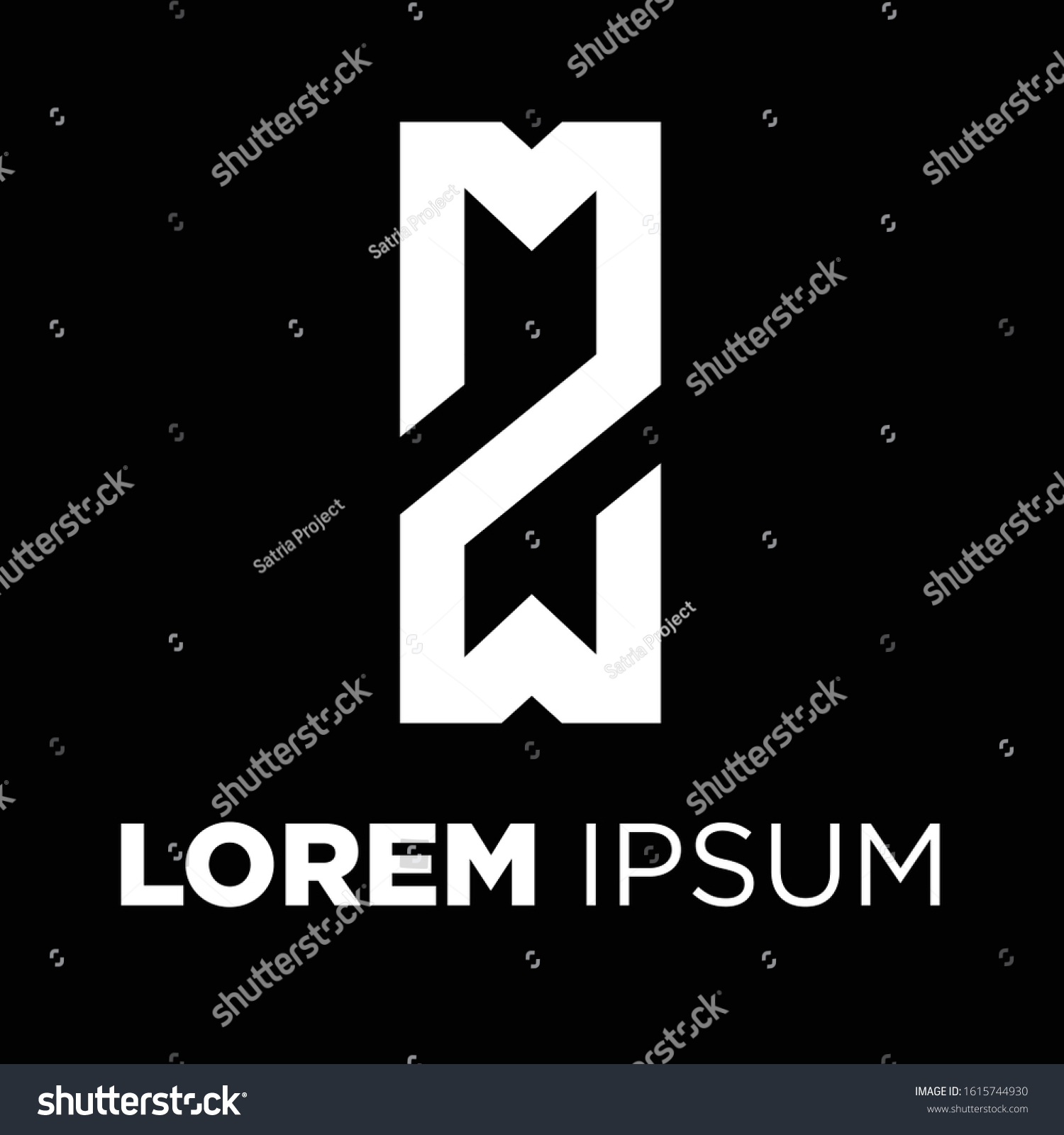 Black White Mw Vector Logo Stock Vector (Royalty Free) 1615744930 ...