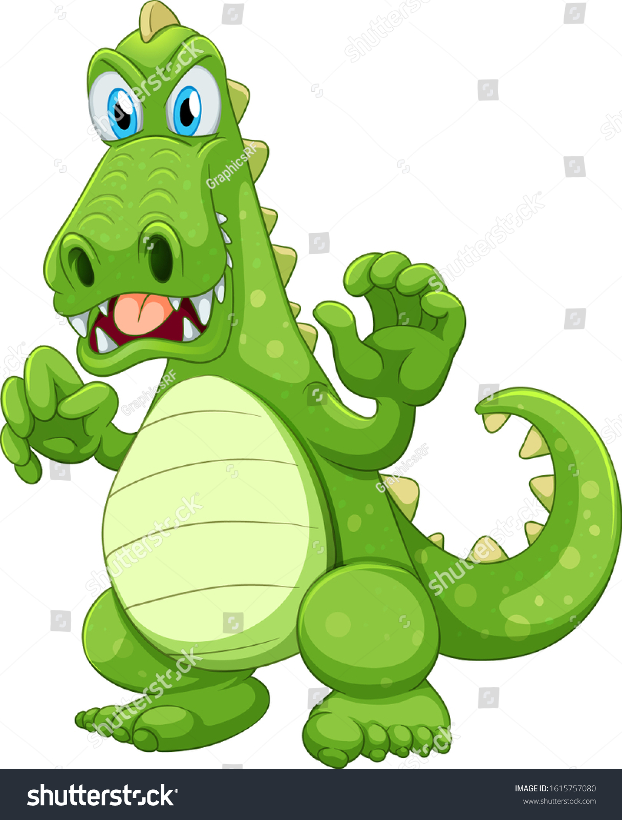 Green Crocodile On White Background Illustration Stock Vector (Royalty ...