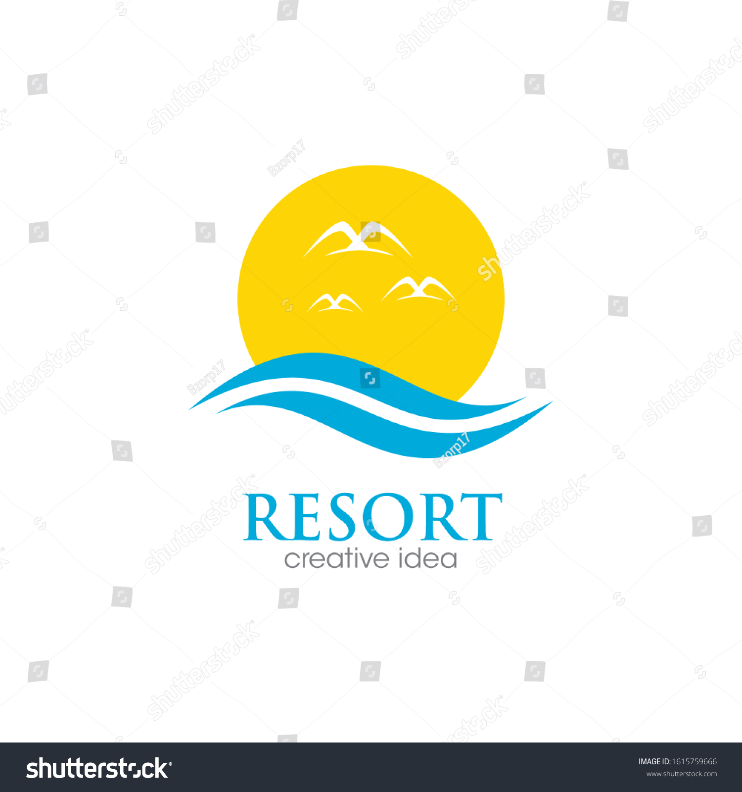 Resort Logo Icon Vector Template Stock Vector (Royalty Free) 1615759666 ...