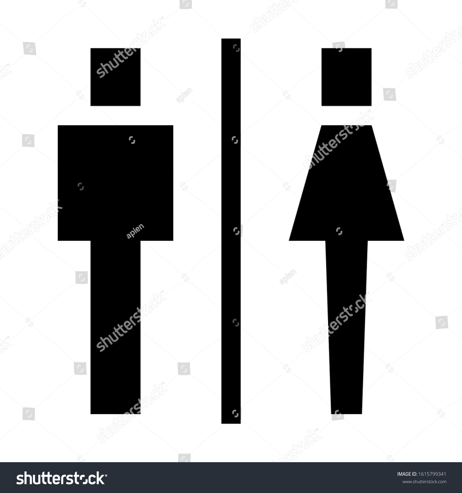 Male Female Toilet Restroom Sign Logo เวกเตอร์สต็อก ปลอดค่าลิขสิทธิ์