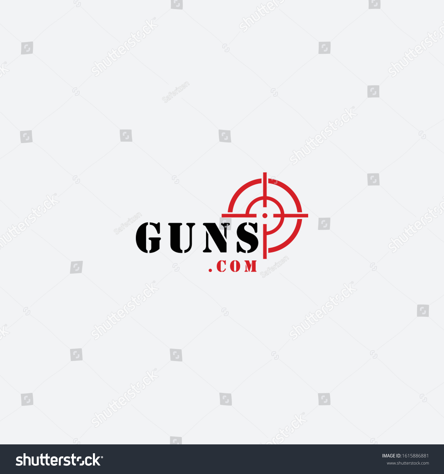 Simple Modern Guns Logo Design Stock Vector (Royalty Free) 1615886881 ...