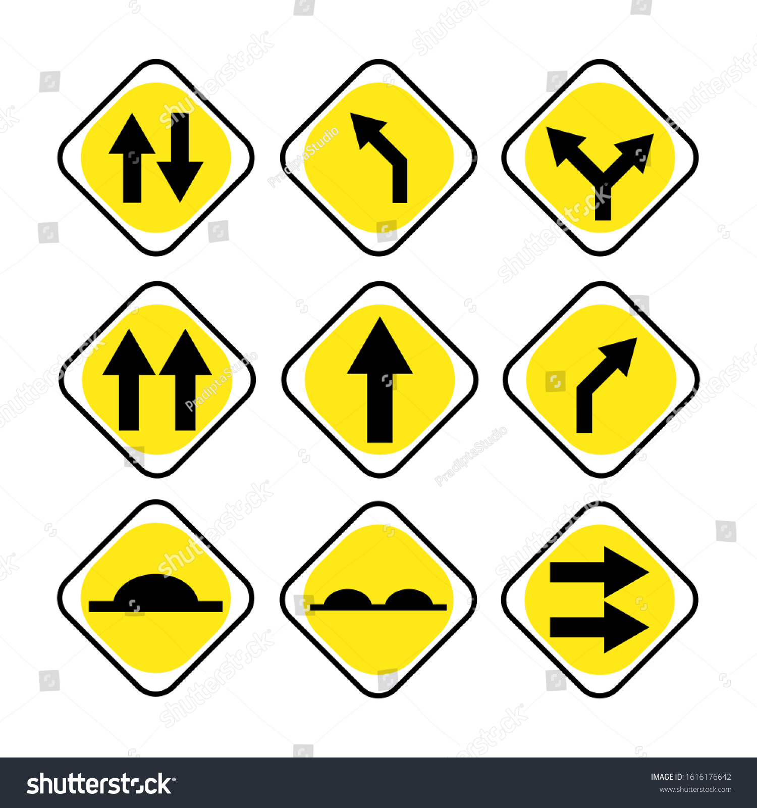 Road Sign Arrow Pointing Two Way Stock Vector (Royalty Free) 1616176642 ...