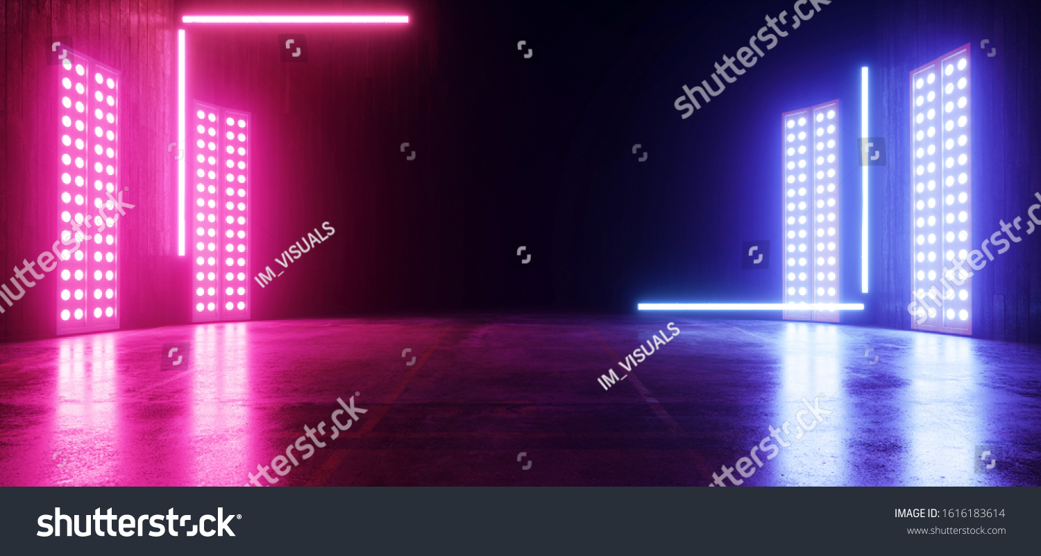 Studio Neon Led Laser Lights Glowing Stock Illustration 1616183614 ...