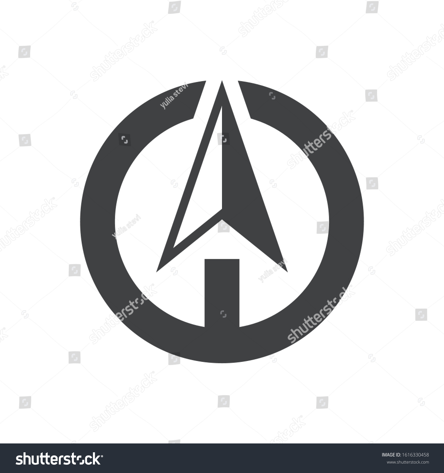 Compass Arrow Logo Template Black White Stock Vector (Royalty Free ...