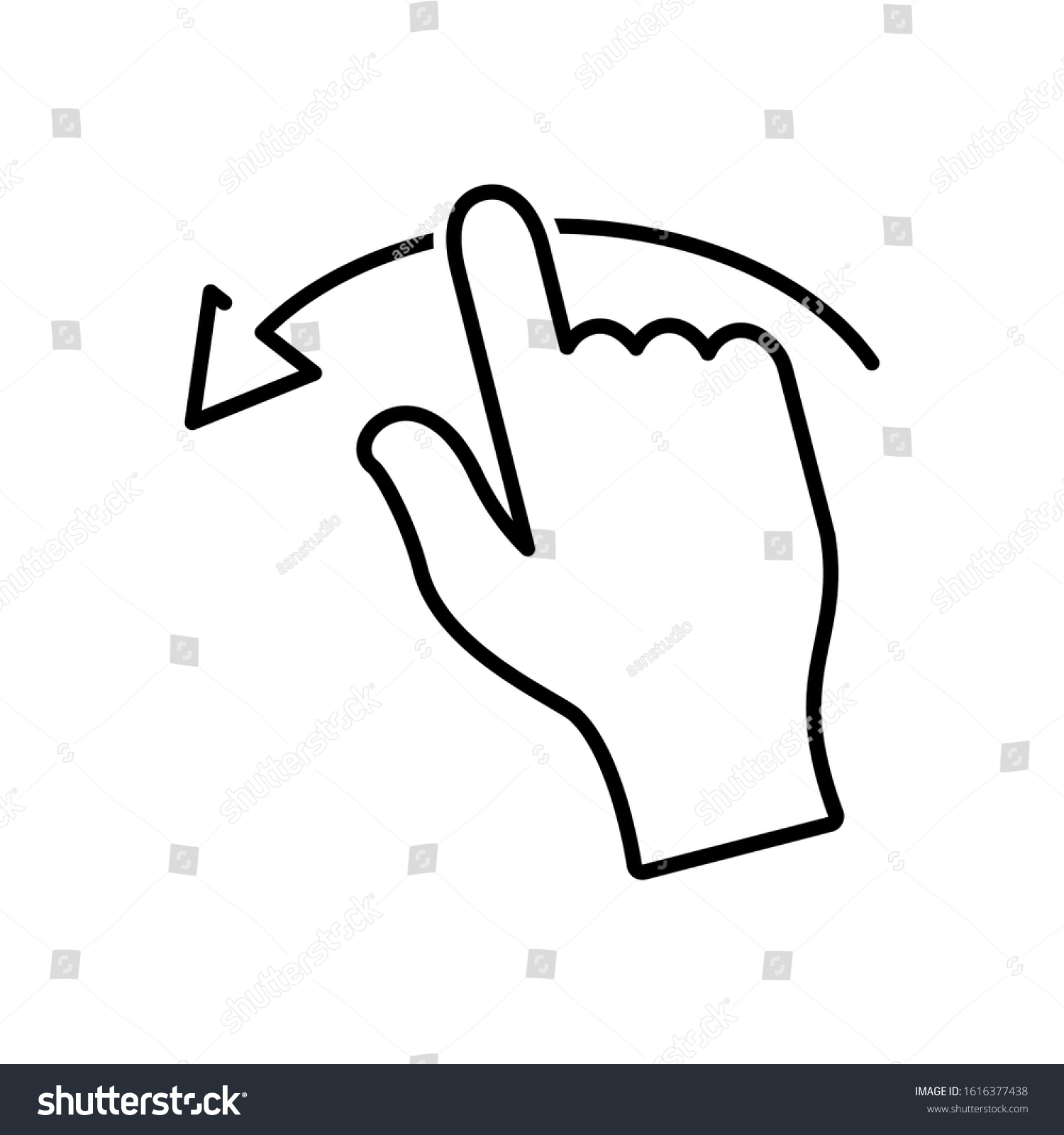 Left Swipe Finger Icon Design Slide Stock Vector (Royalty Free ...