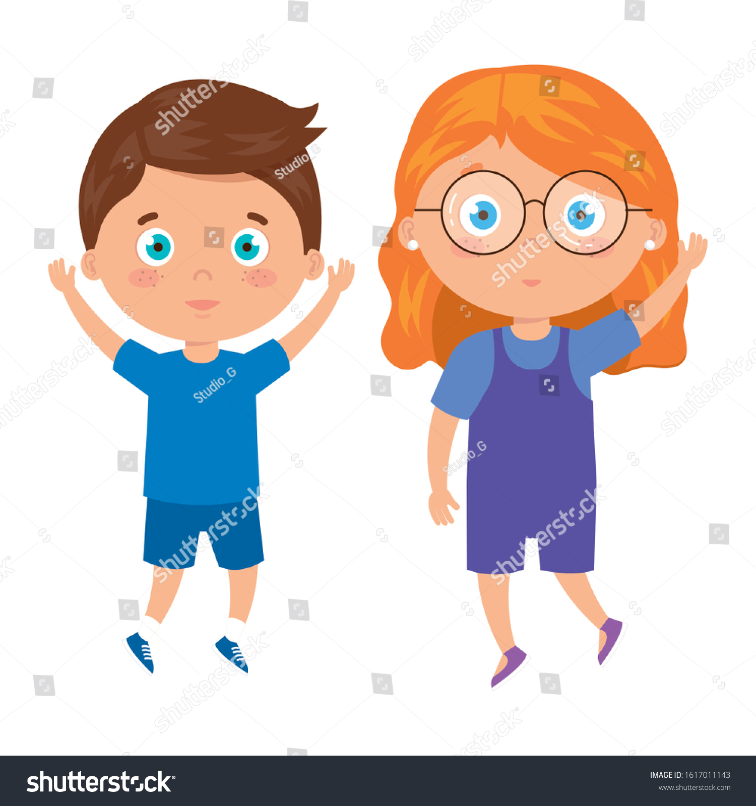 Children Standing On White Background Vector Stock Vector (Royalty Free ...