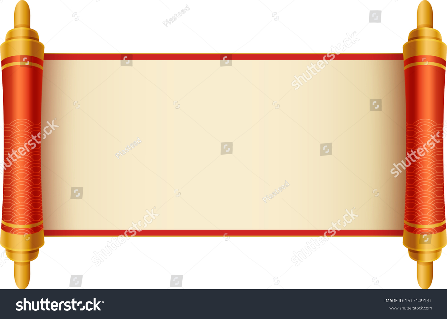 Ancient Chinese Scroll Illustration Place Your Stock Vector (Royalty ...