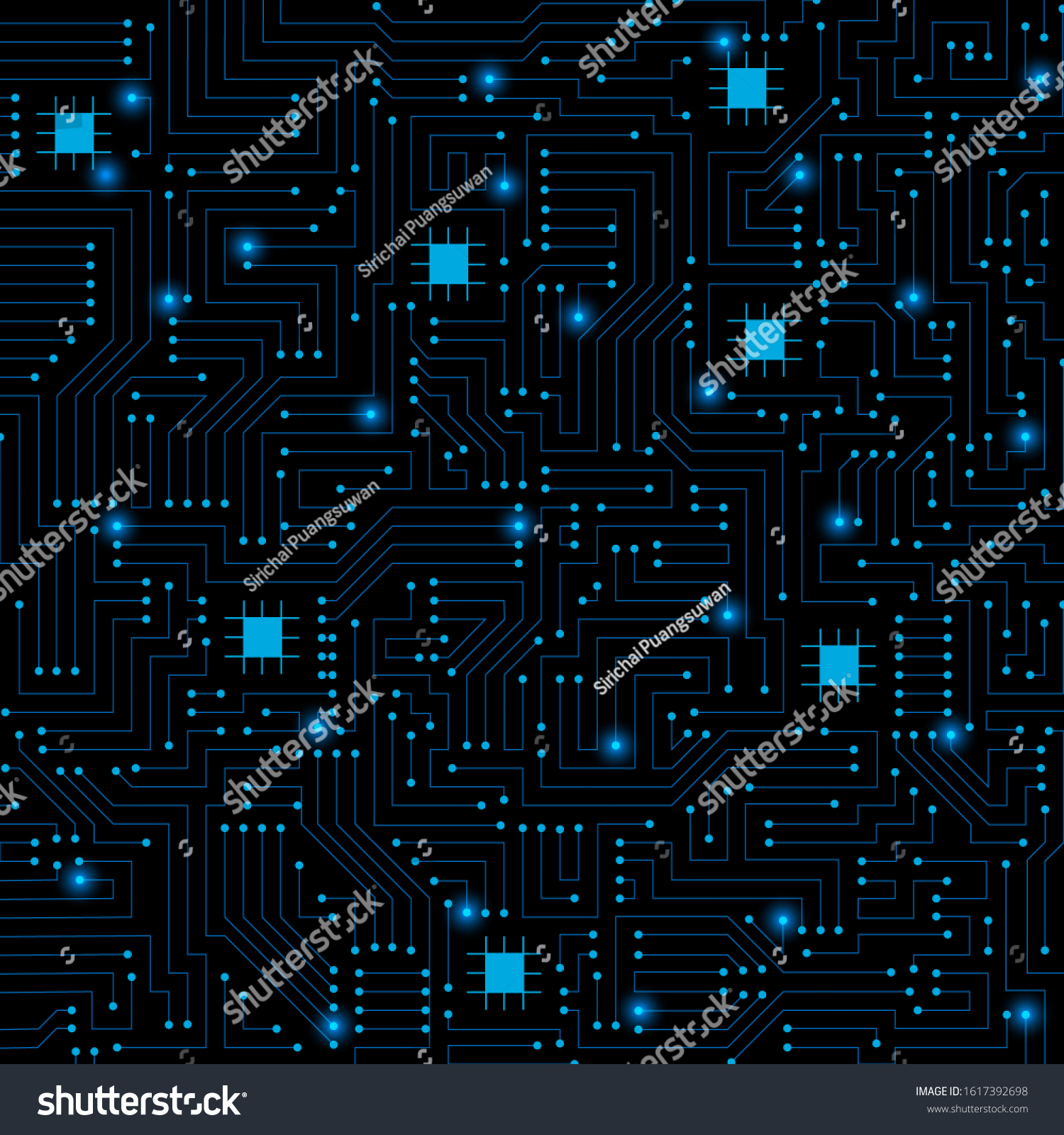 Circuit Board Pattern Isolated On Black Stock Vector (royalty Free 