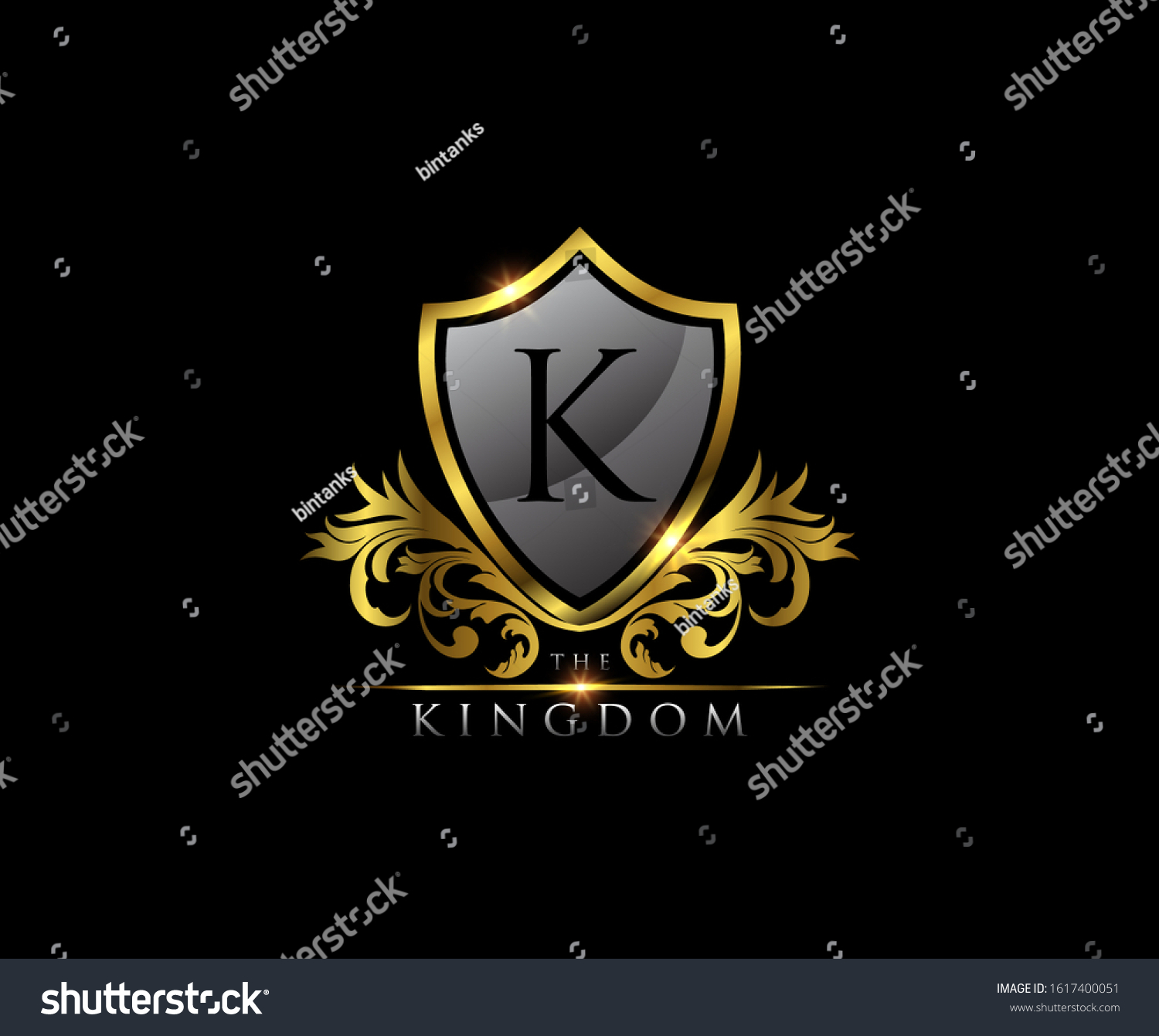 K Letter Luxury Golden Shield Logo Stock Vector (Royalty Free ...