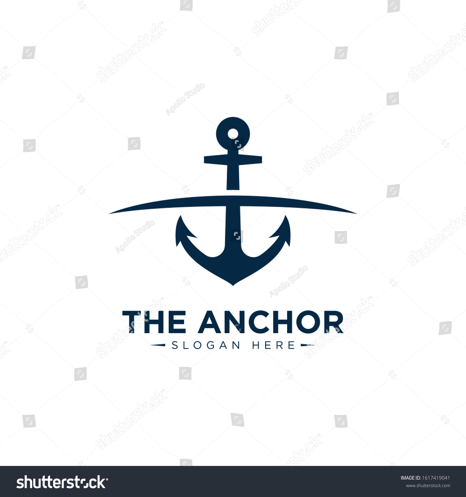 Marine Retro Emblems Logo Anchor Anchor Stock Vector (Royalty Free ...