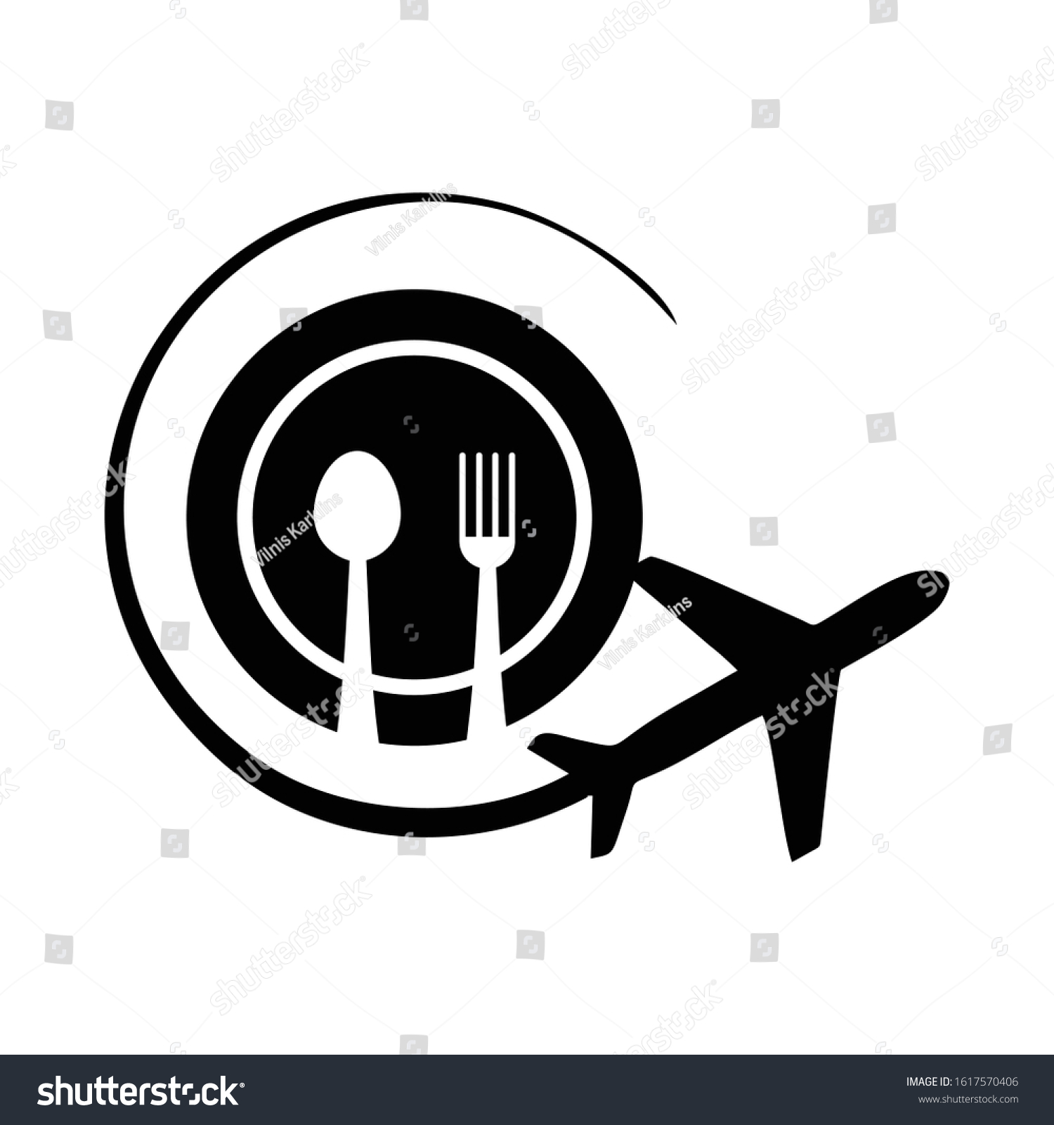 Airplane Meal On Bord Airplane Ticket Stock Vector (Royalty Free ...