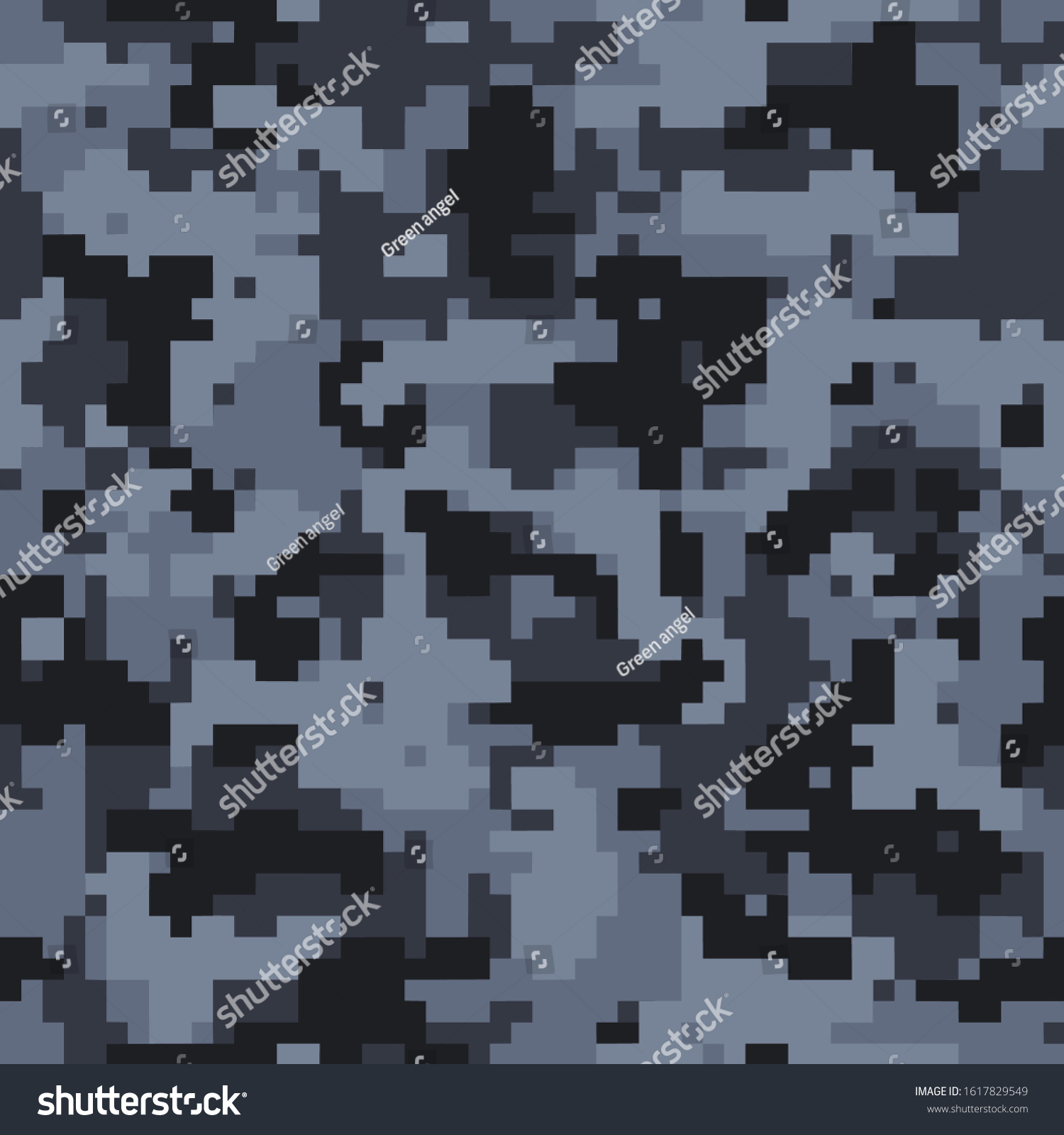 Digital Camo Background Seamless Pixeled Camouflage Stock Vector ...