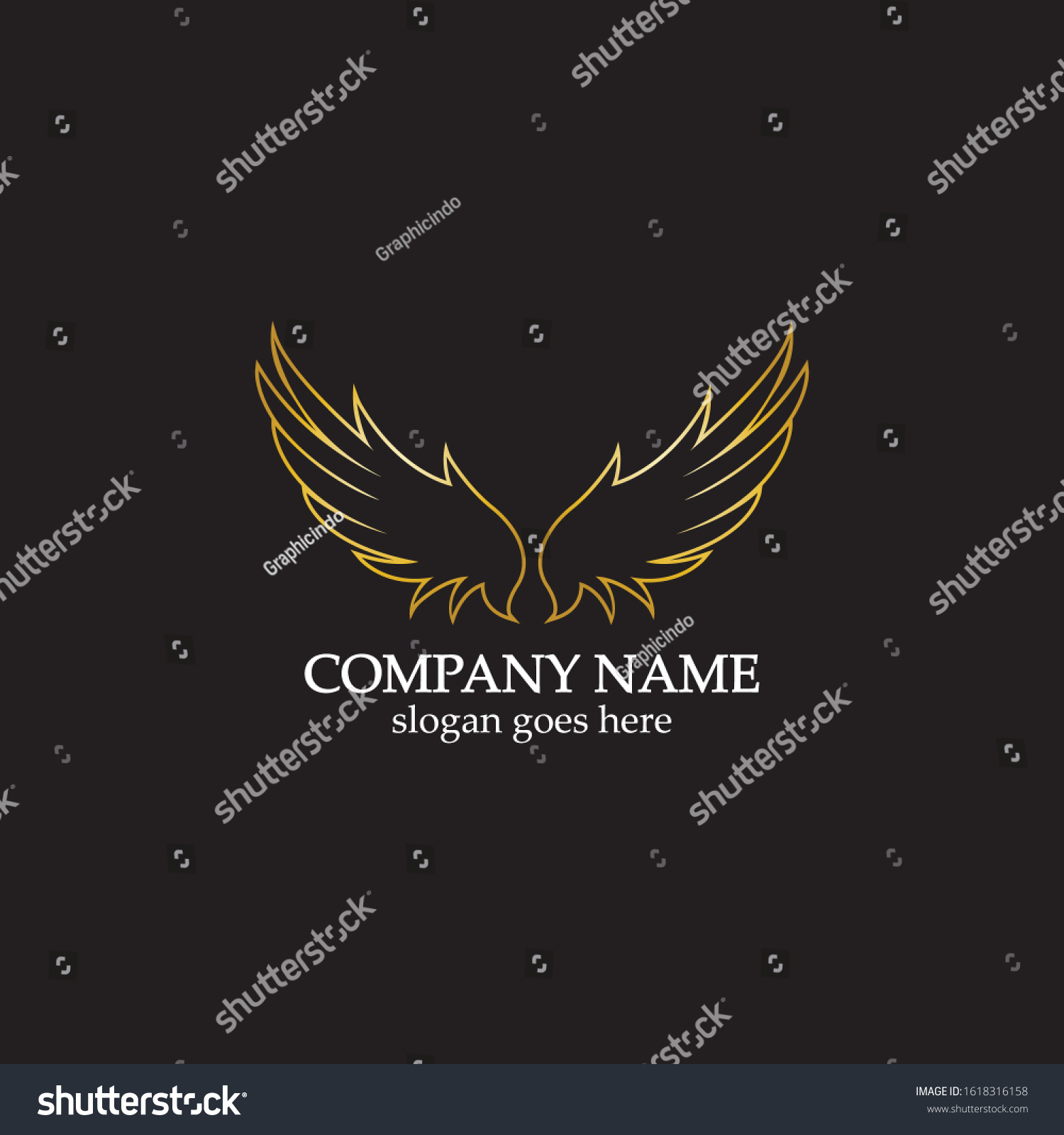 Wings Gold Logo Vector Illustration Templatevector Stock Vector ...