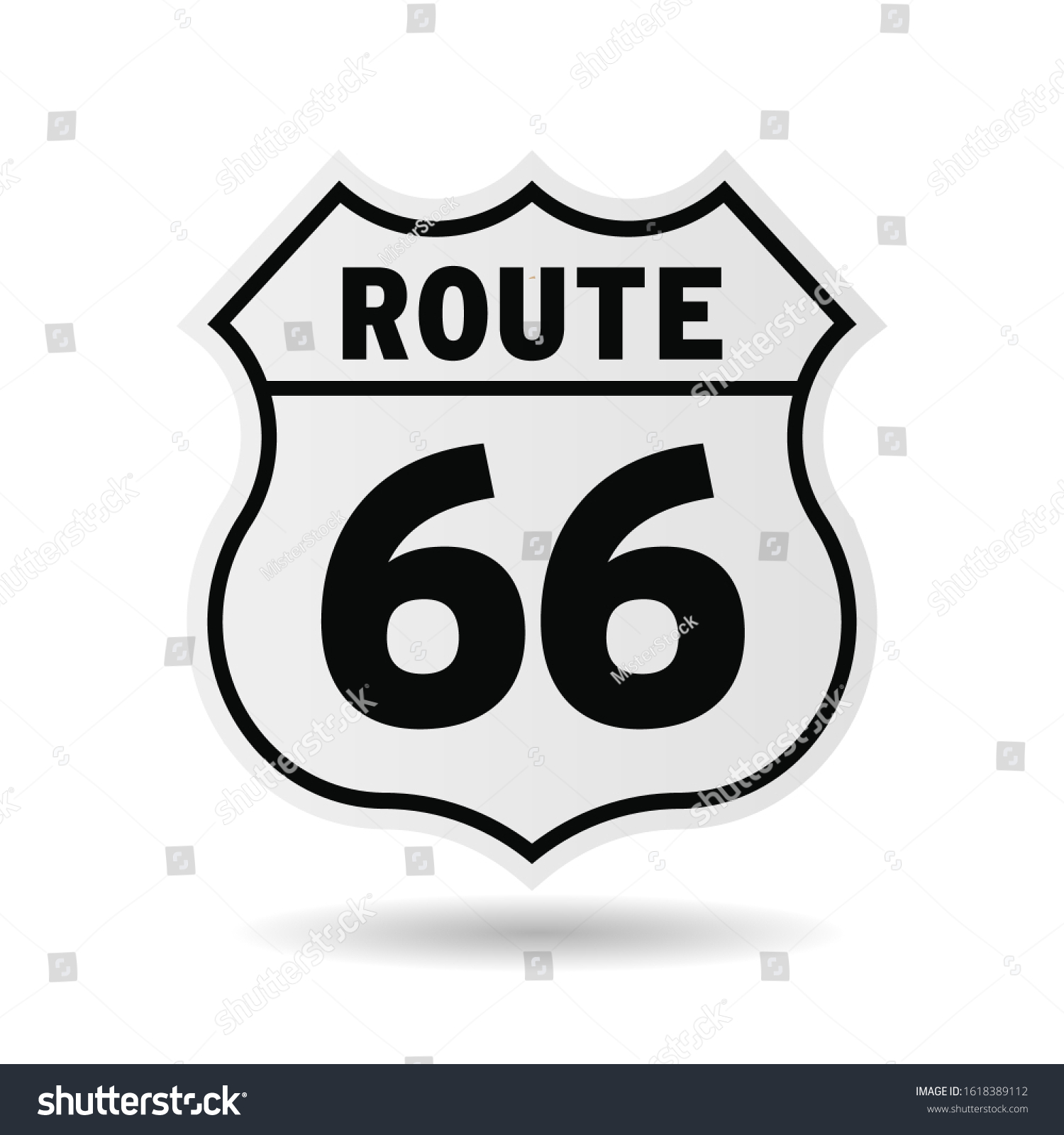 Route 66 Sign On White Background Stock Vector (Royalty Free ...