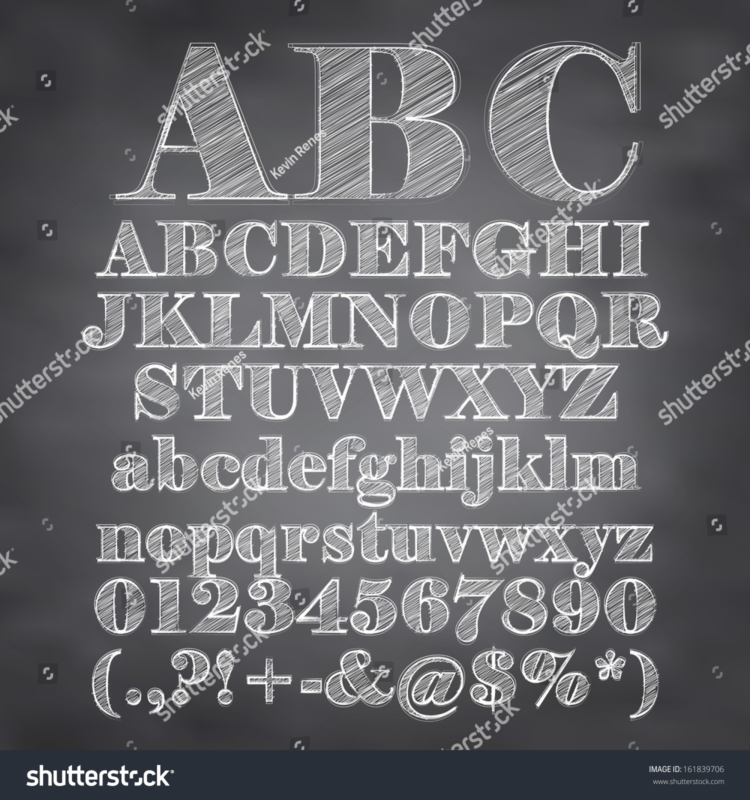 Алфавит мелом на доске