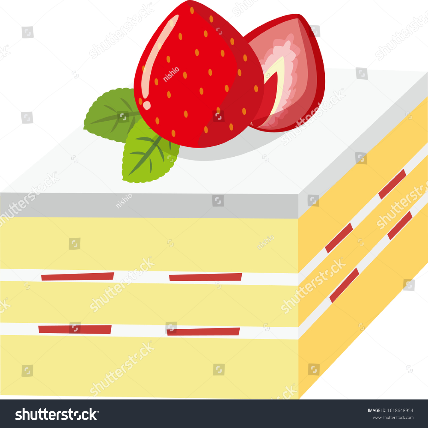 Cake Vector Illustration Sweets Desserts Shortcake Stock Vector ...