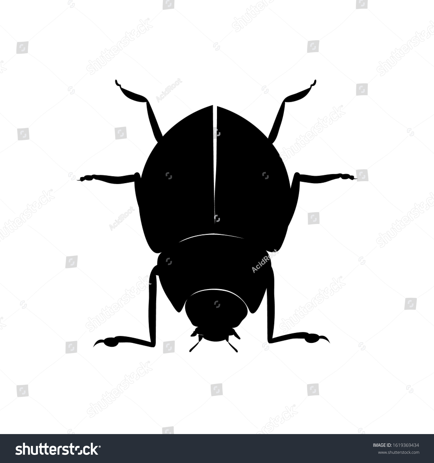 Black Beetle Icon Vector Illustration Garden Stock Vector (Royalty Free ...