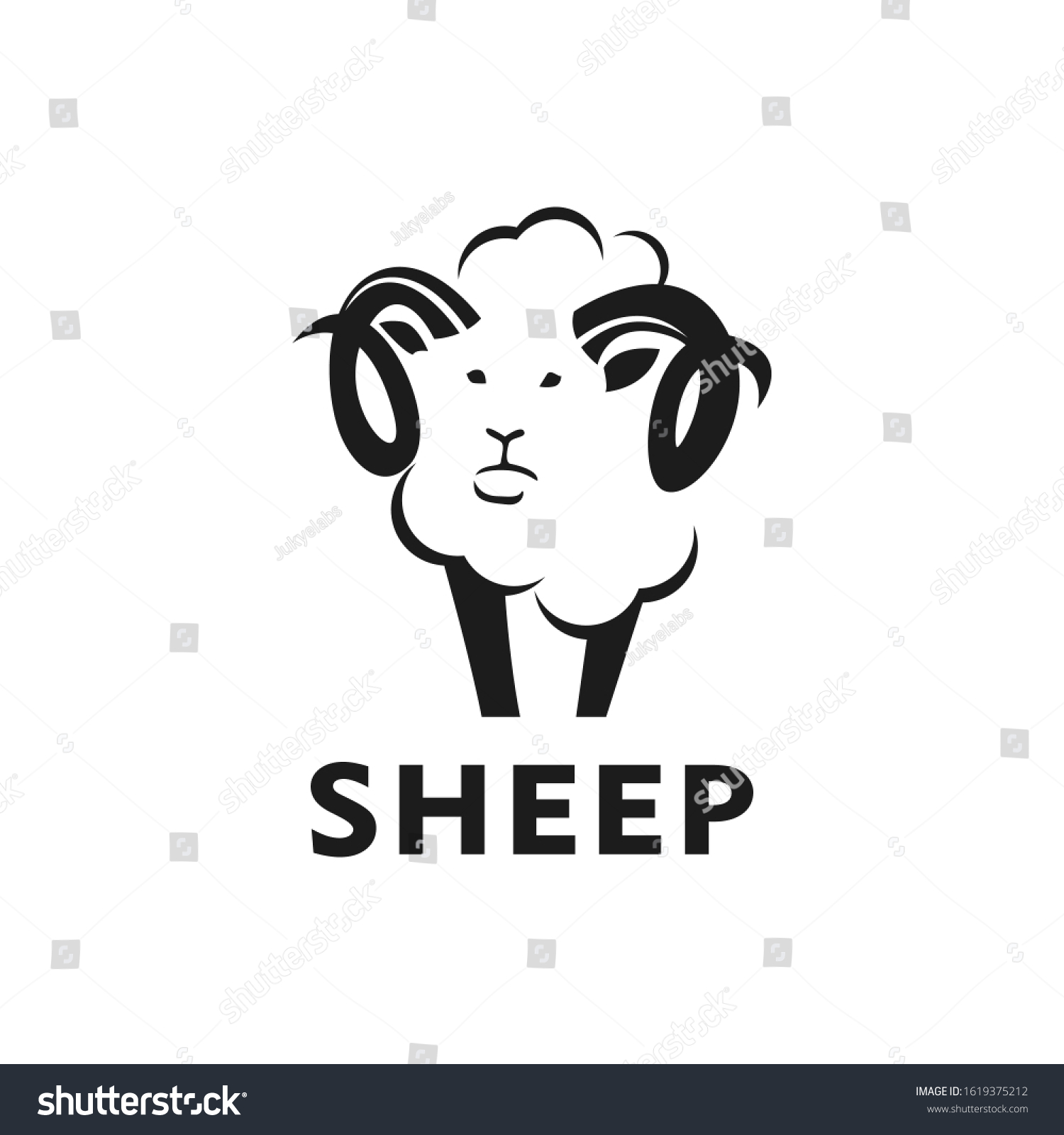 Cute Sheep Logo Vector Icon Illustration Stock Vector (Royalty Free ...