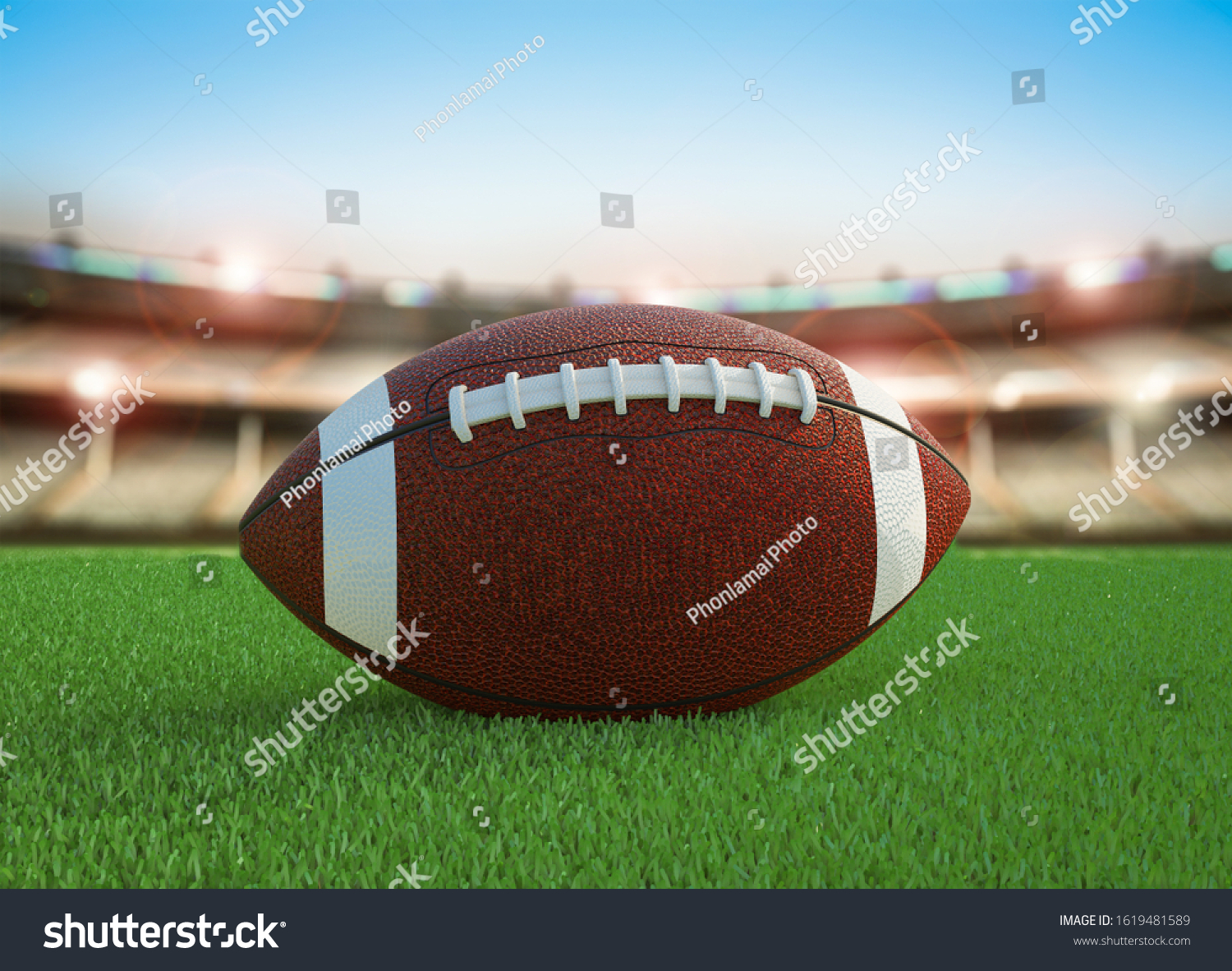 アメリカンフットボールのアリーナでボール 3dイラスト のイラスト素材 Shutterstock