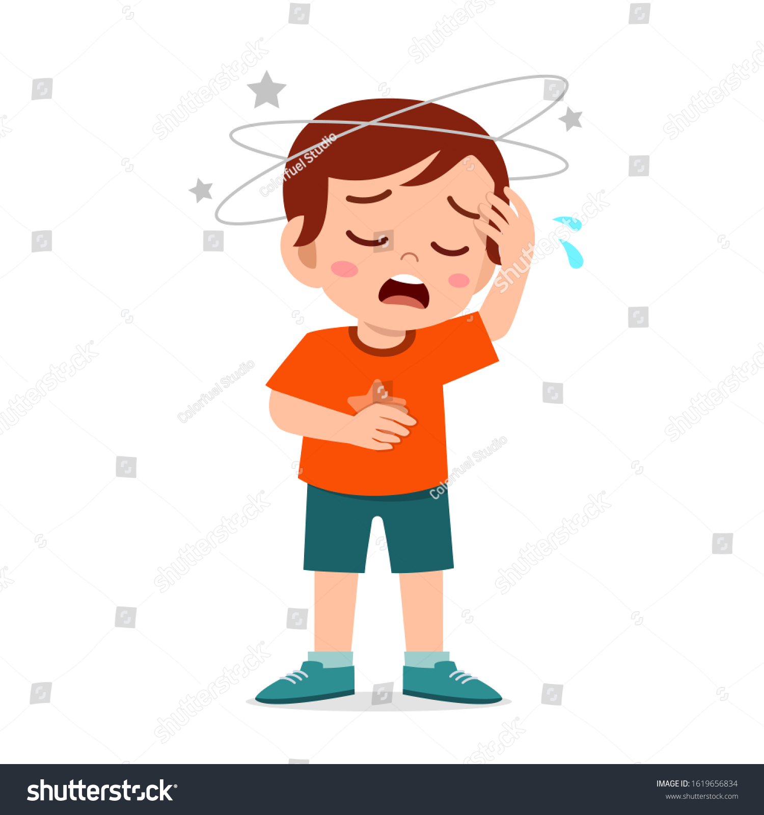 Cartoon Little Kid Boy Get Bad Stock Vector (Royalty Free) 1619656834 ...