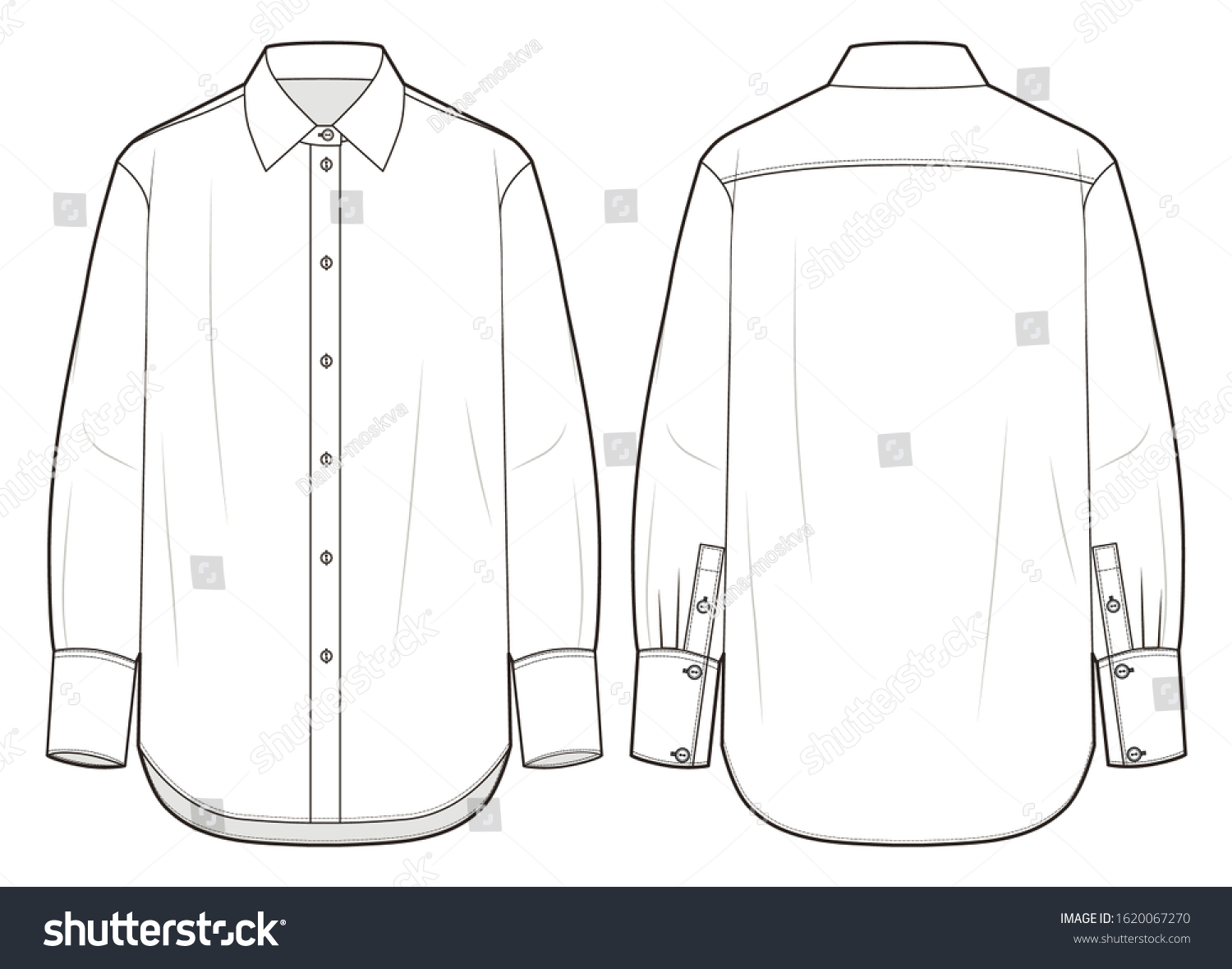 Long Sleeve Shirts Fashion Sketch Vector Stock Vector (Royalty Free ...