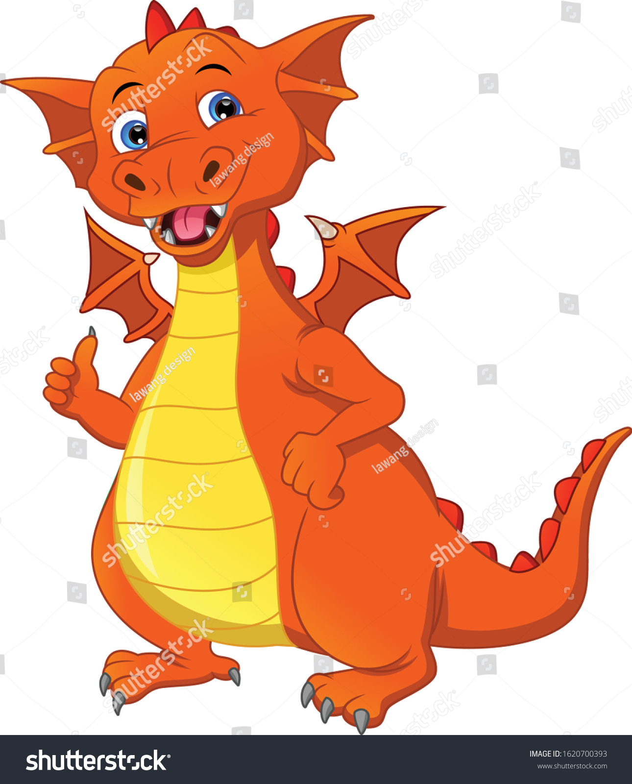 Cartoon Dragon Thumb On White Background Stock Vector (Royalty Free ...