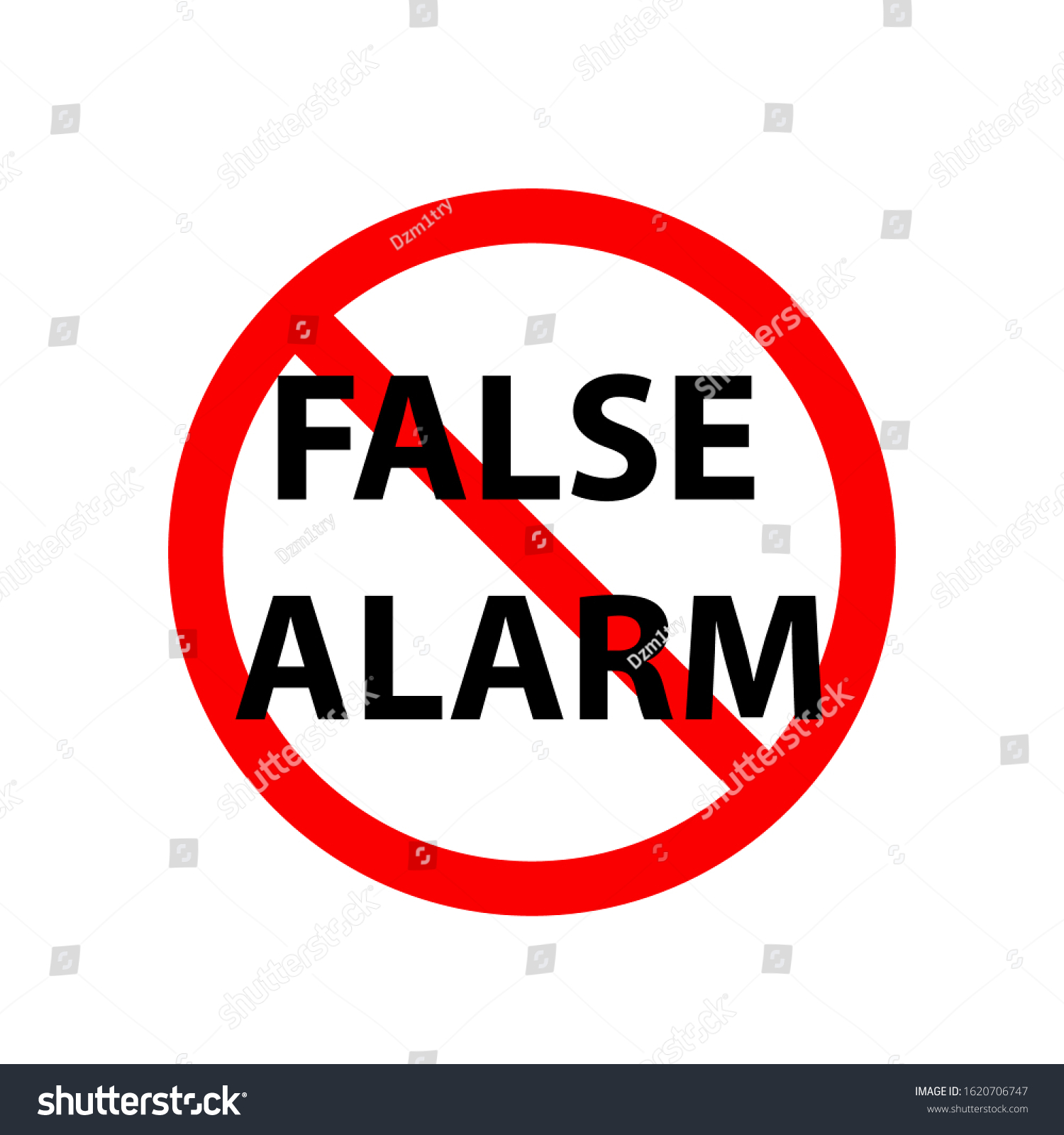 Vektor Stok False Alarm Sign Clipart Image Isolated (Tanpa Royalti ...