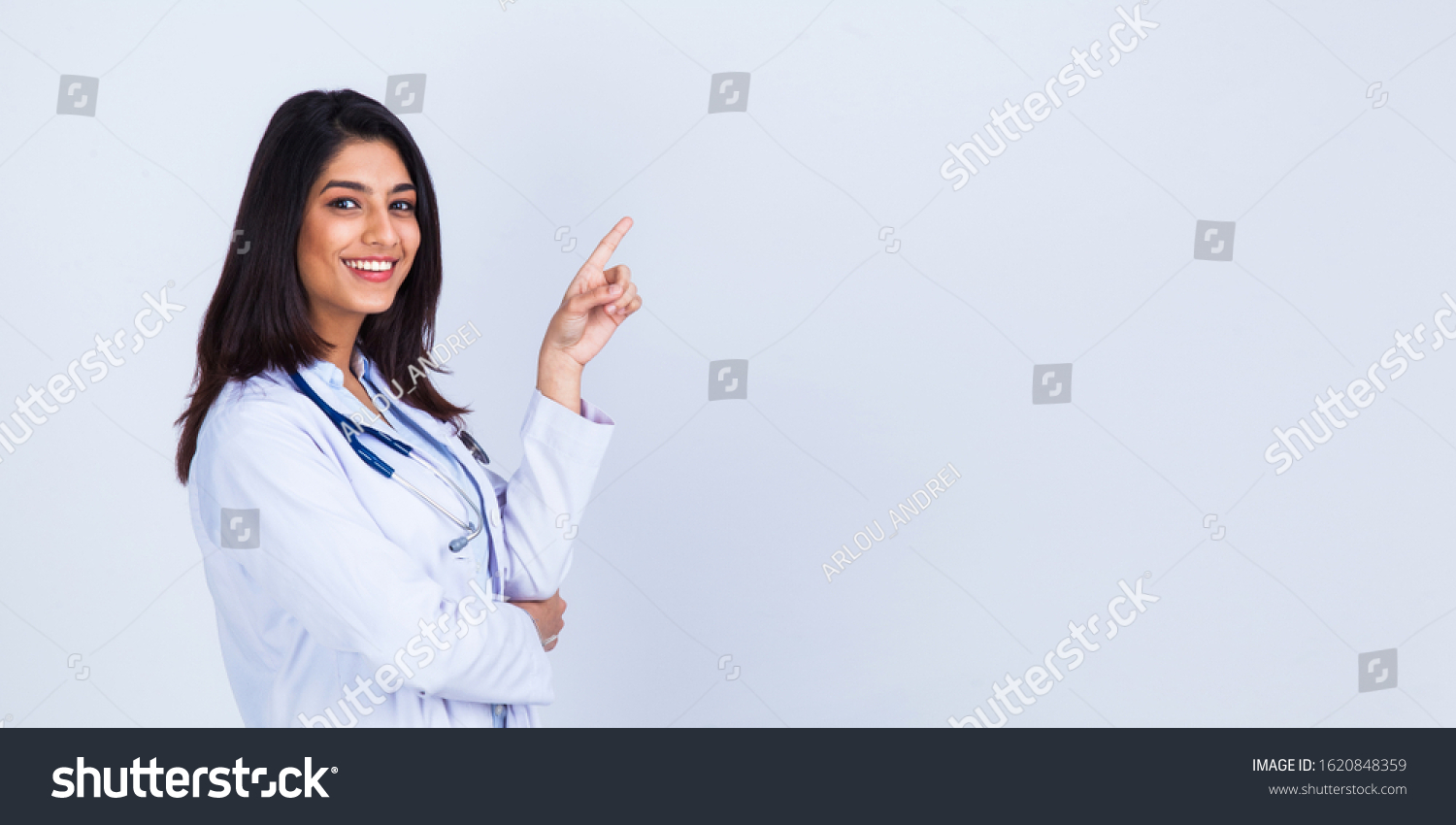 Asian Doctor For Sexy Photos On Instagram - Photo de stock Beautiful Asian Doctor Lady Pointing Hand 1620848359