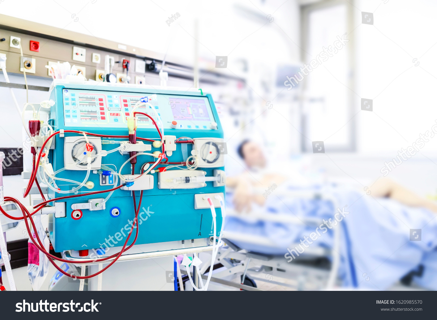 Patient On Hemodialysis Intensive Care Unit Stock Photo 1620985570 ...