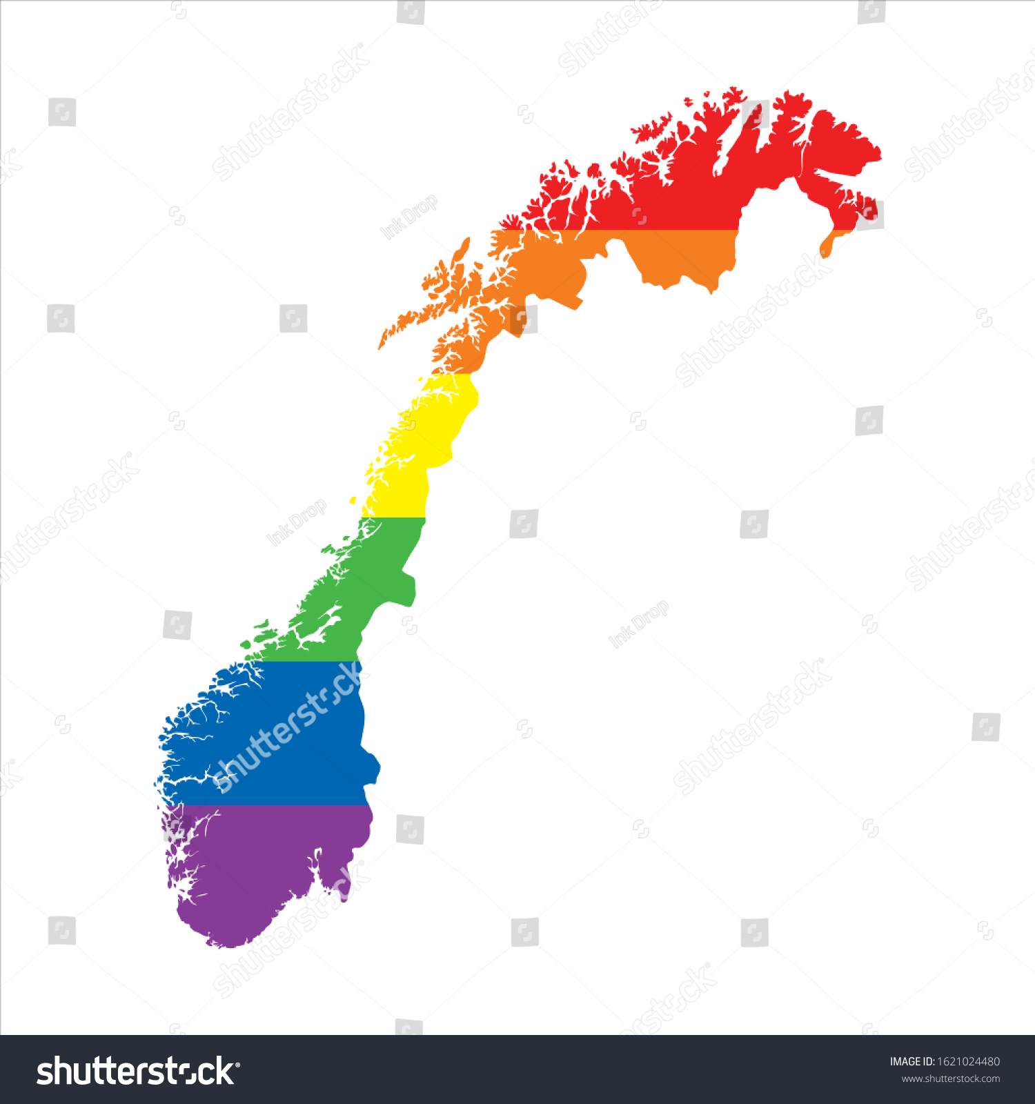 Norway Lgbtq Gay Pride Flag Map Stock Vector Royalty Free 1621024480 Shutterstock 7490