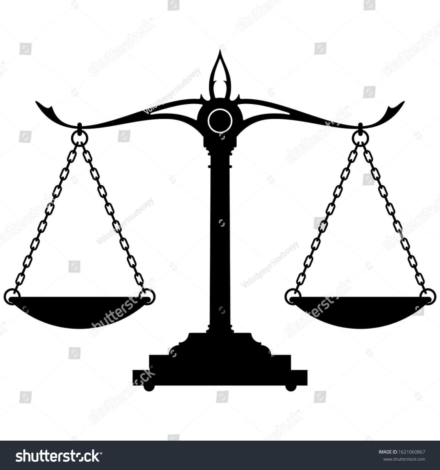 Scales Justice Silhouette Vector Illustration Isolated Stock Vector ...