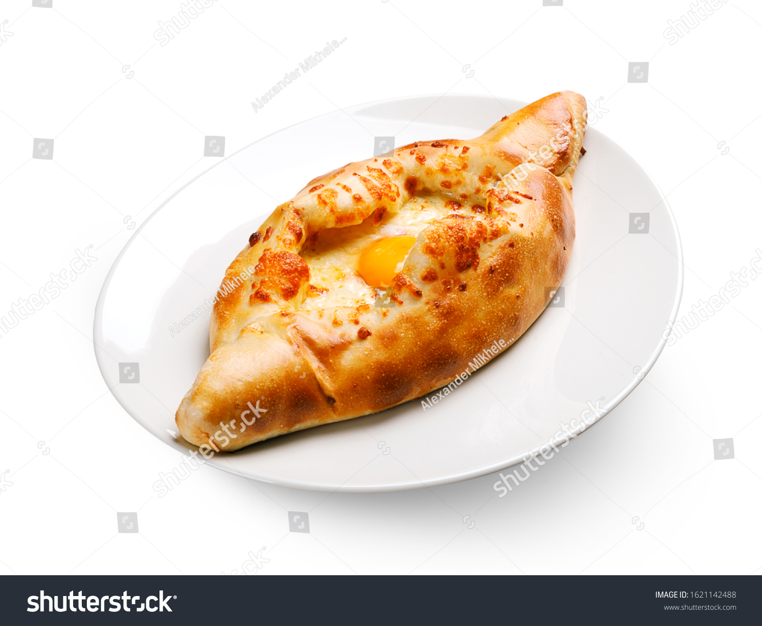 Adjar Khachapuri Georgian National Pie Khachapuri Stock Photo 