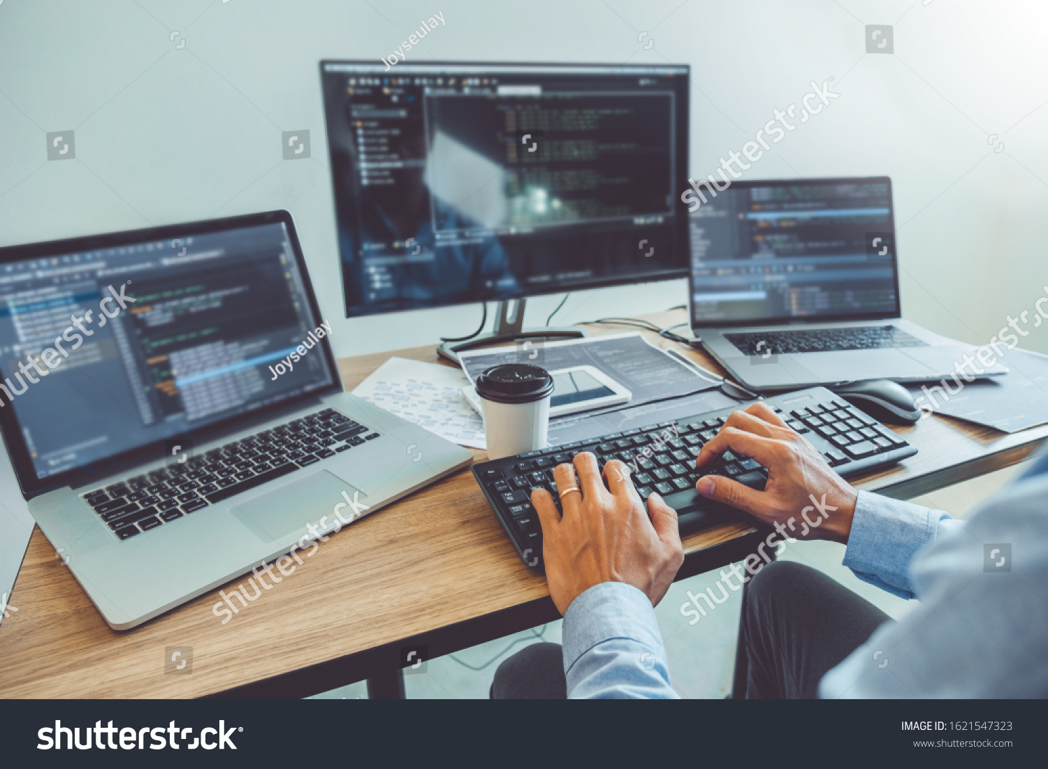 Developing Programmer Development Website Design Coding Stock Photo ...