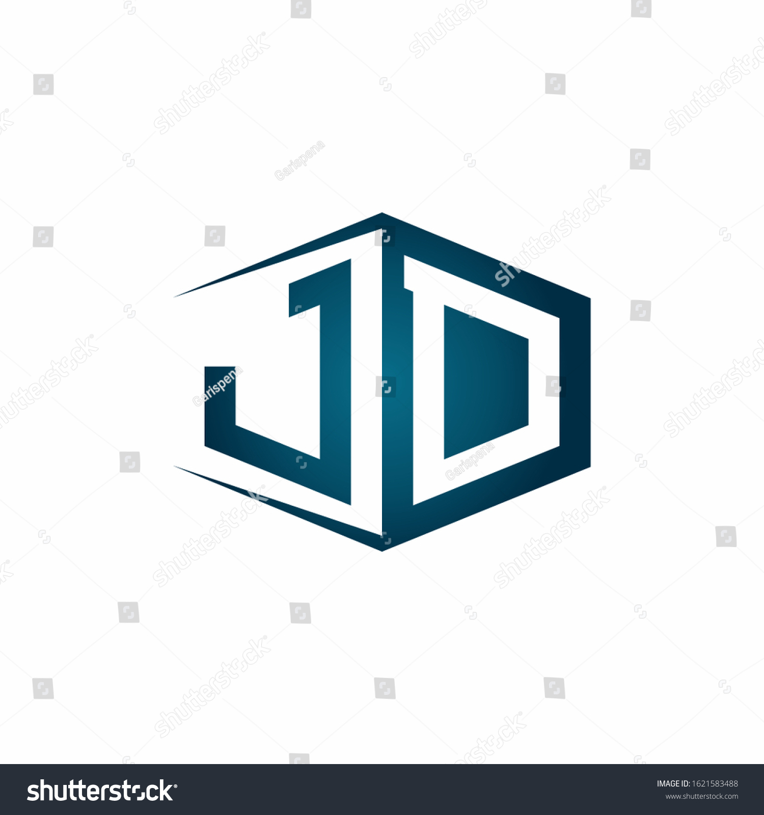 Jd Monogram Logo Hexagon Shape Negative Stock Vector (Royalty Free ...