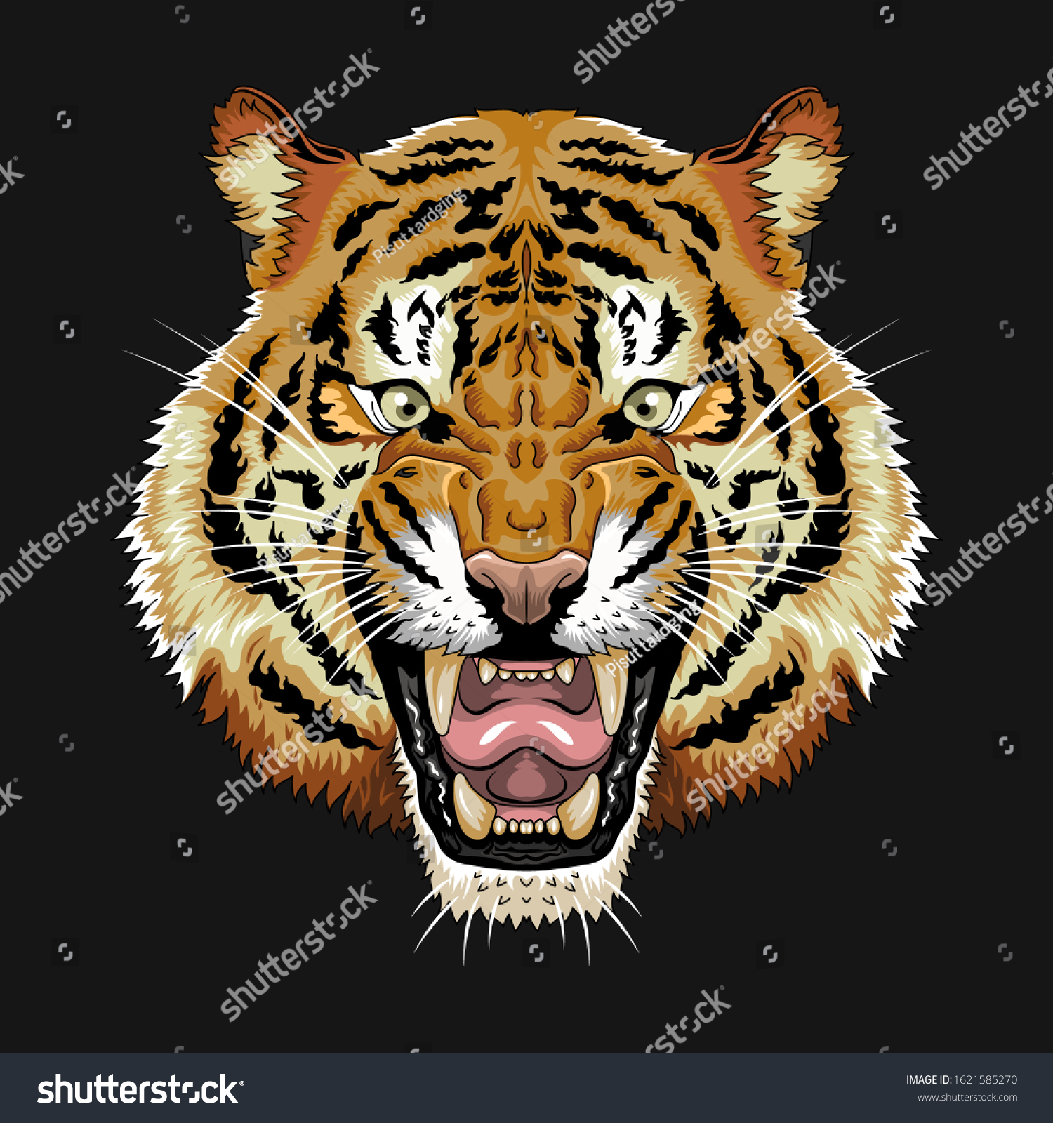 Tiger Face Vector Graphic Design Stock Vector (Royalty Free) 1621585270 ...