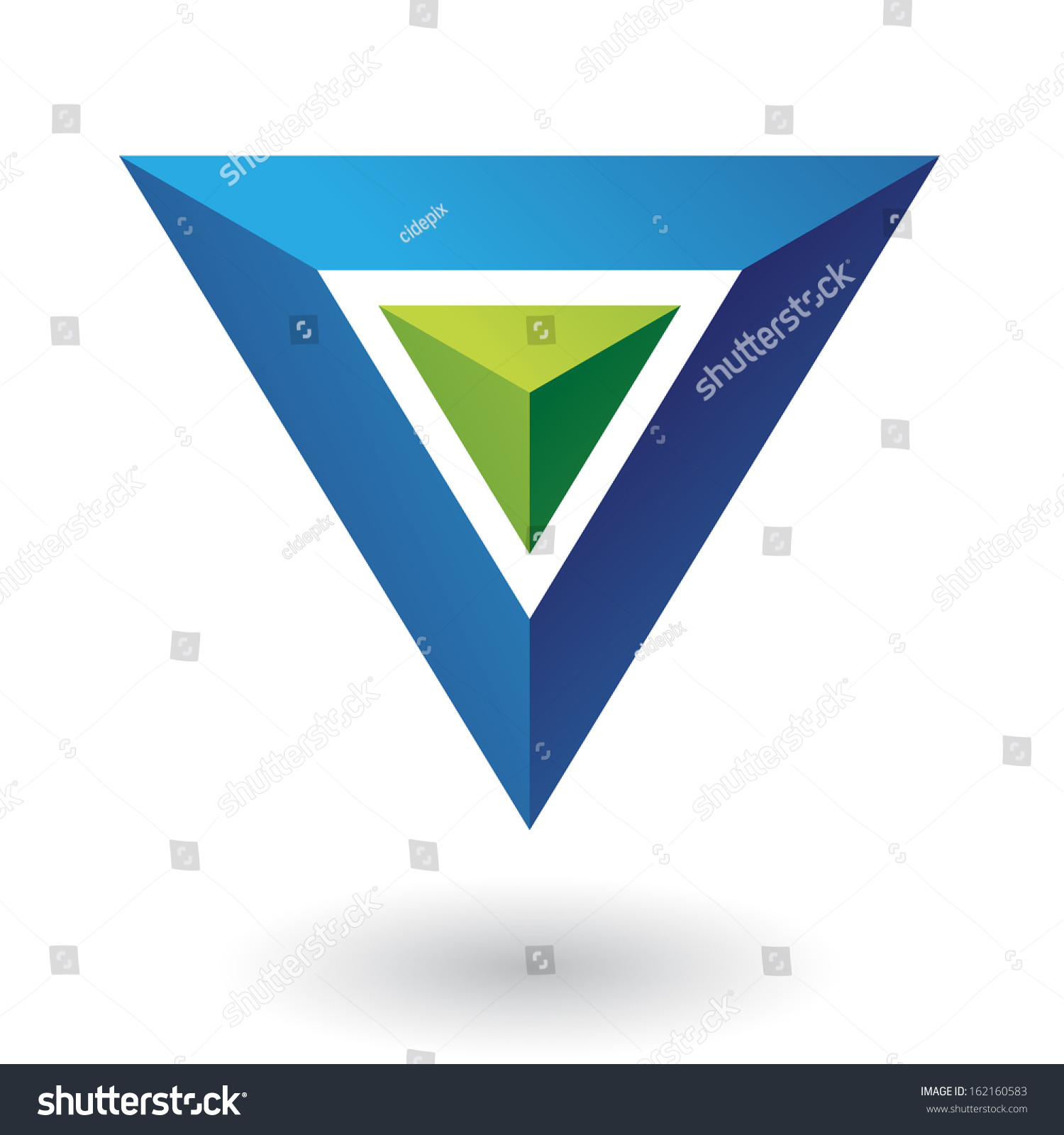 Triangle Pyramid Abstract Icon Stock Vector (Royalty Free) 162160583 ...