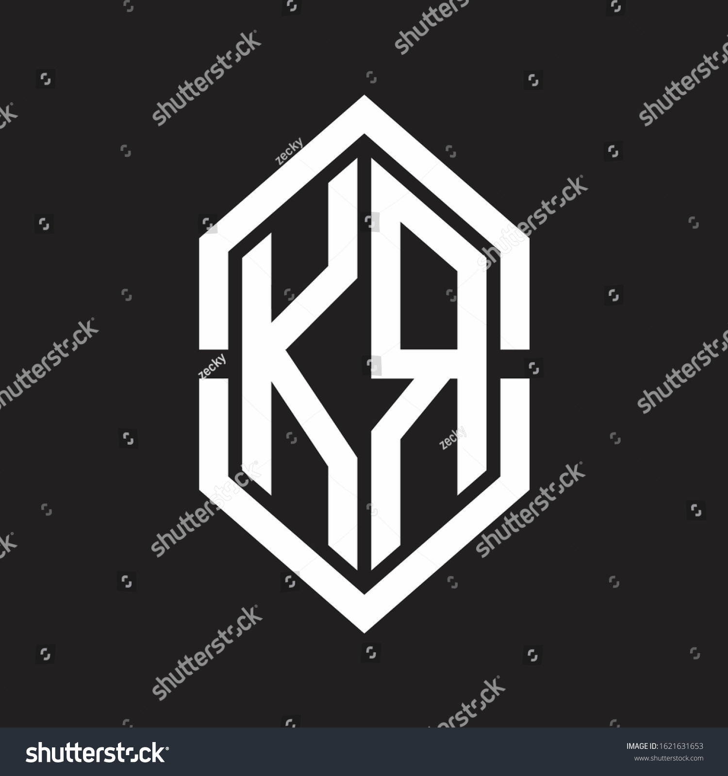 Kr Logo Monogram Hexagon Shape Outline Stock Vector (Royalty Free ...