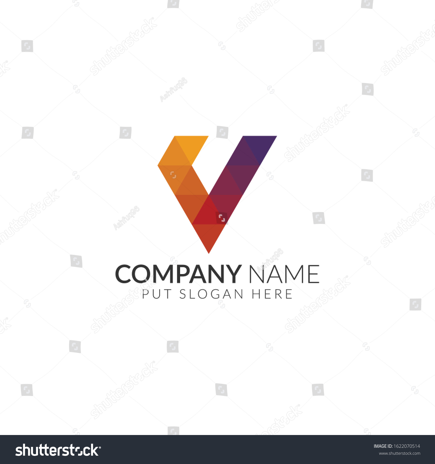 Letter V Geometric Logo Template Stock Vector (Royalty Free) 1622070514 ...