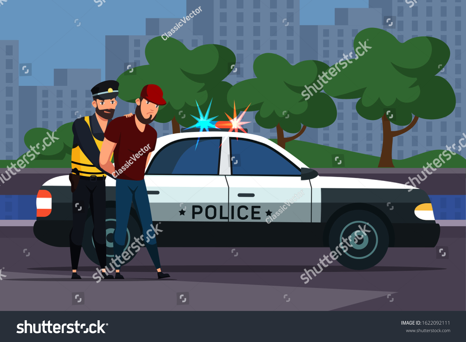 Police Officer Man Character Arrest Male Stock Vector (Royalty Free ...