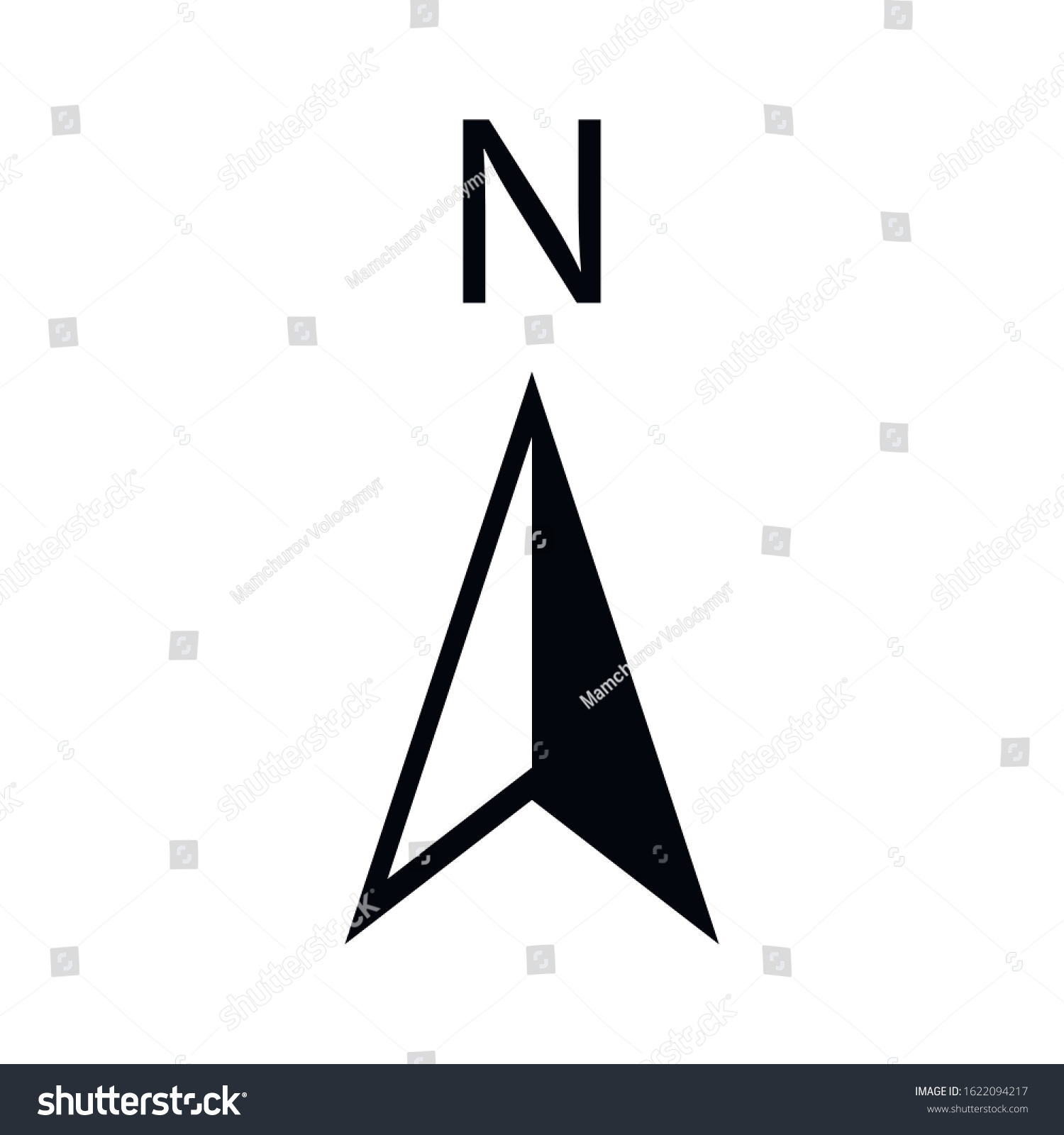 North Arrow Icon N Direction Vector Stock Vector (Royalty Free ...