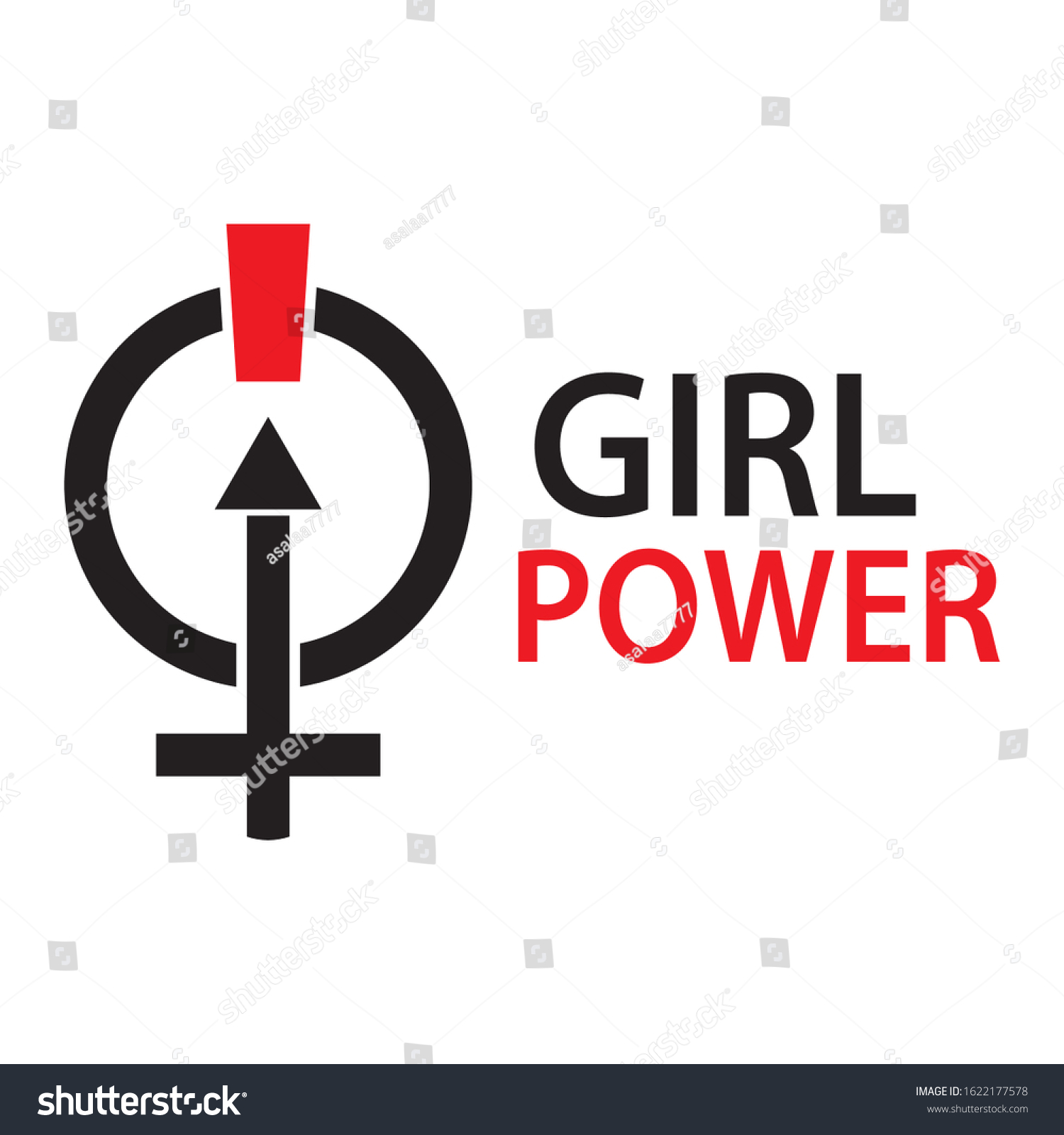 Female Symbol Word Girl Power Flat Stock Vector (Royalty Free ...