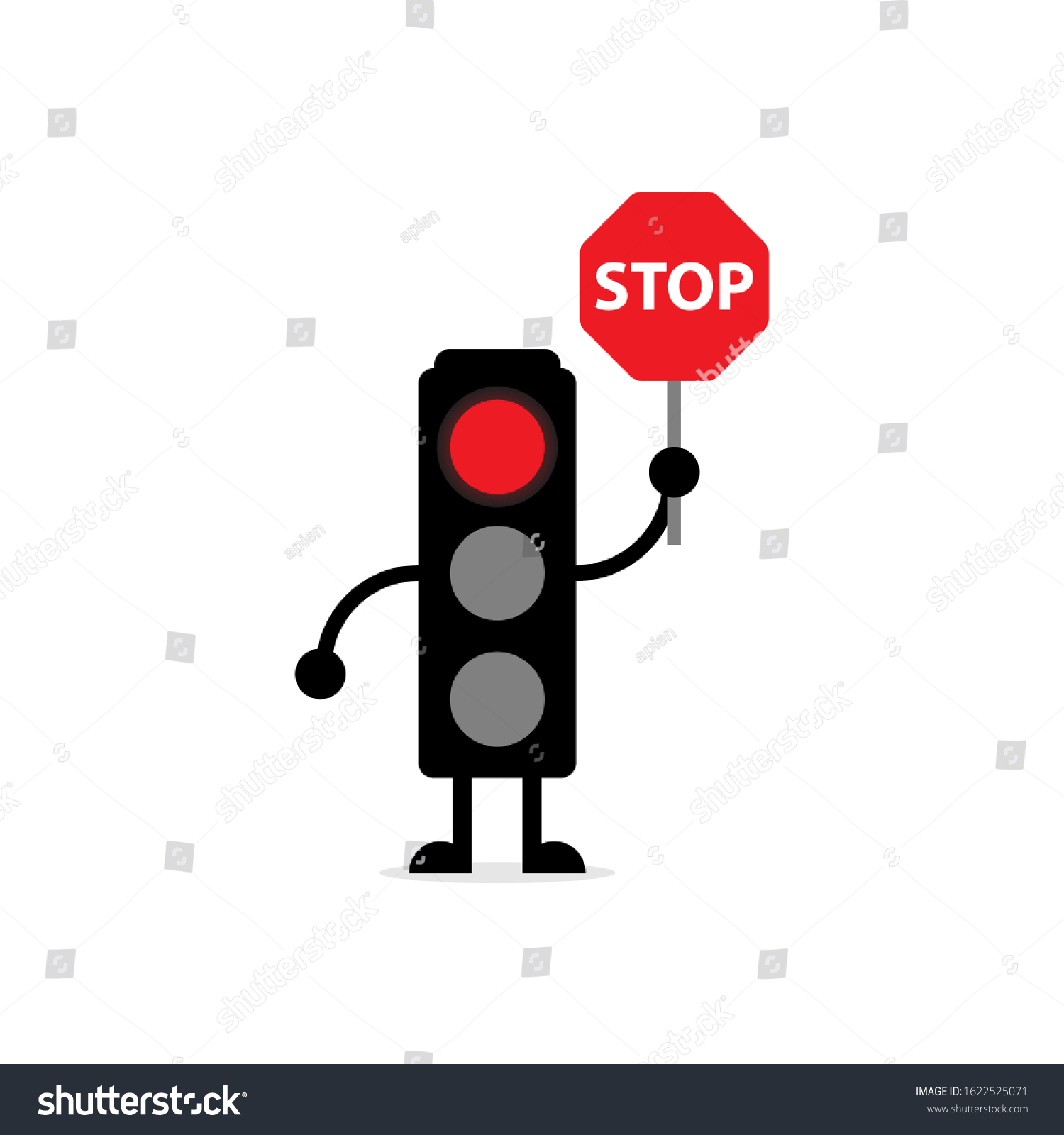 Mascot Traffic Lights Hands Feet Red Stock Vector (royalty Free 