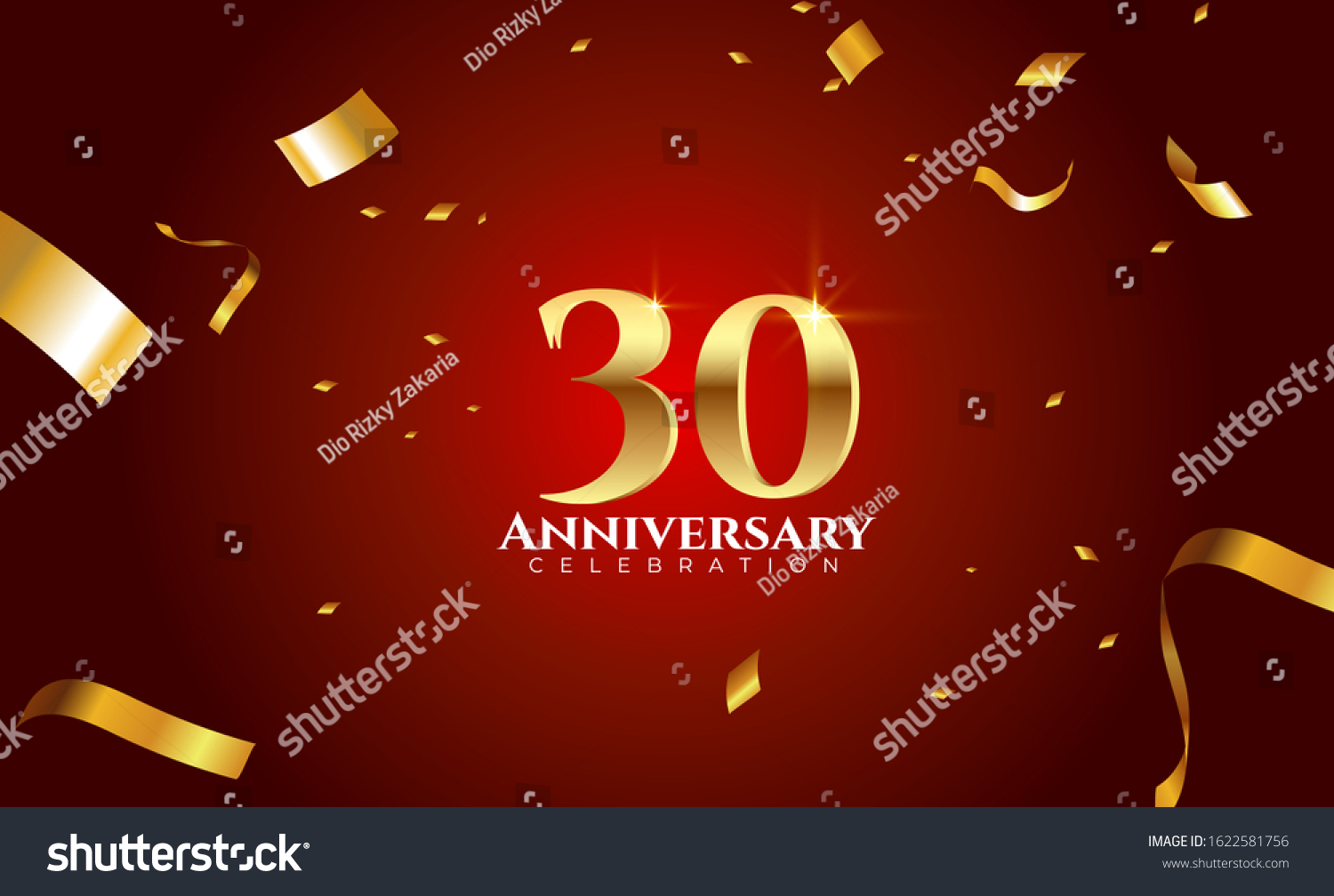 30th Anniversary Celebration Vector Background By Stock Vector (Royalty ...